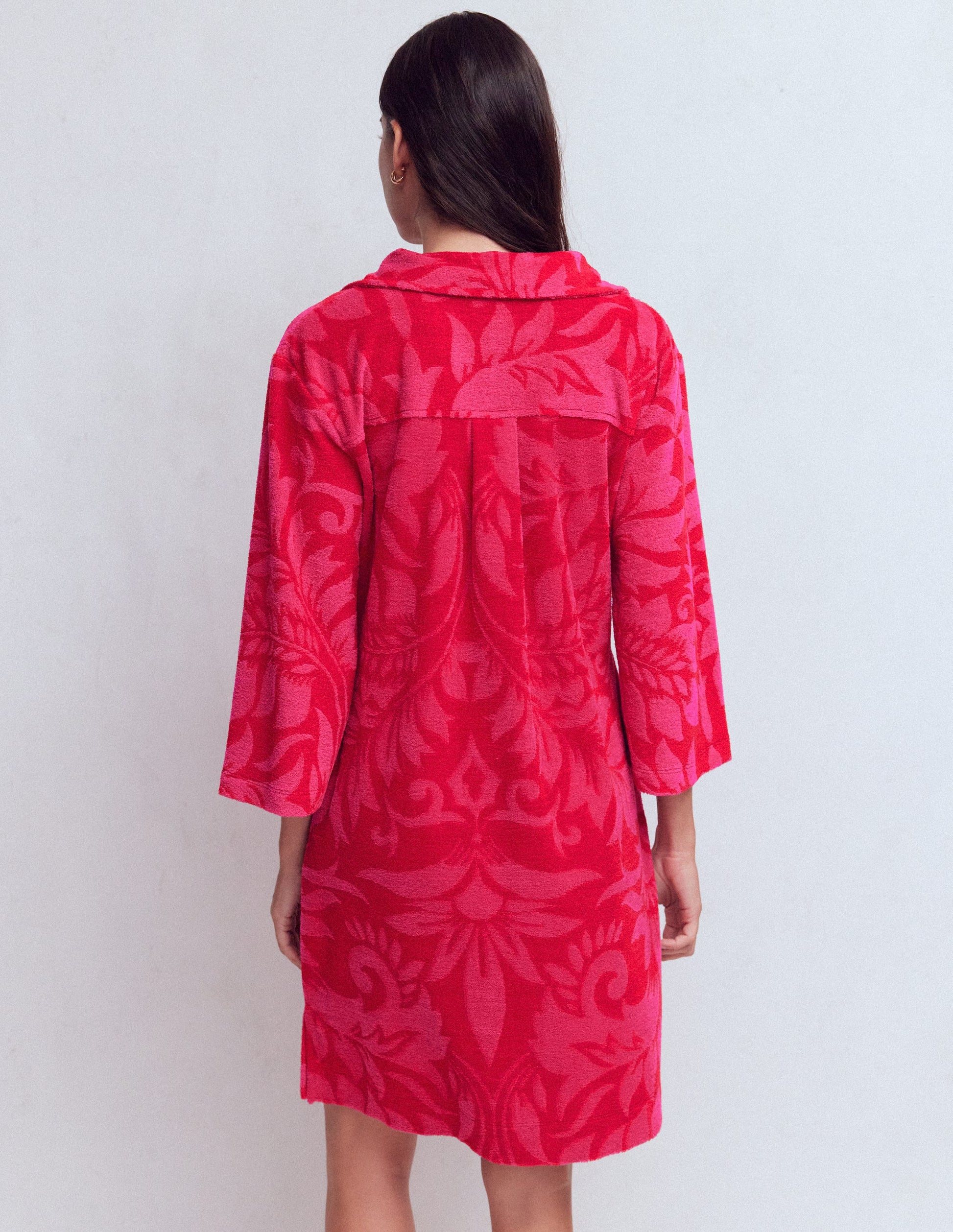 Kurzes Frotteekleid mit Kragen-Merida-Rot, Blütenpracht-4