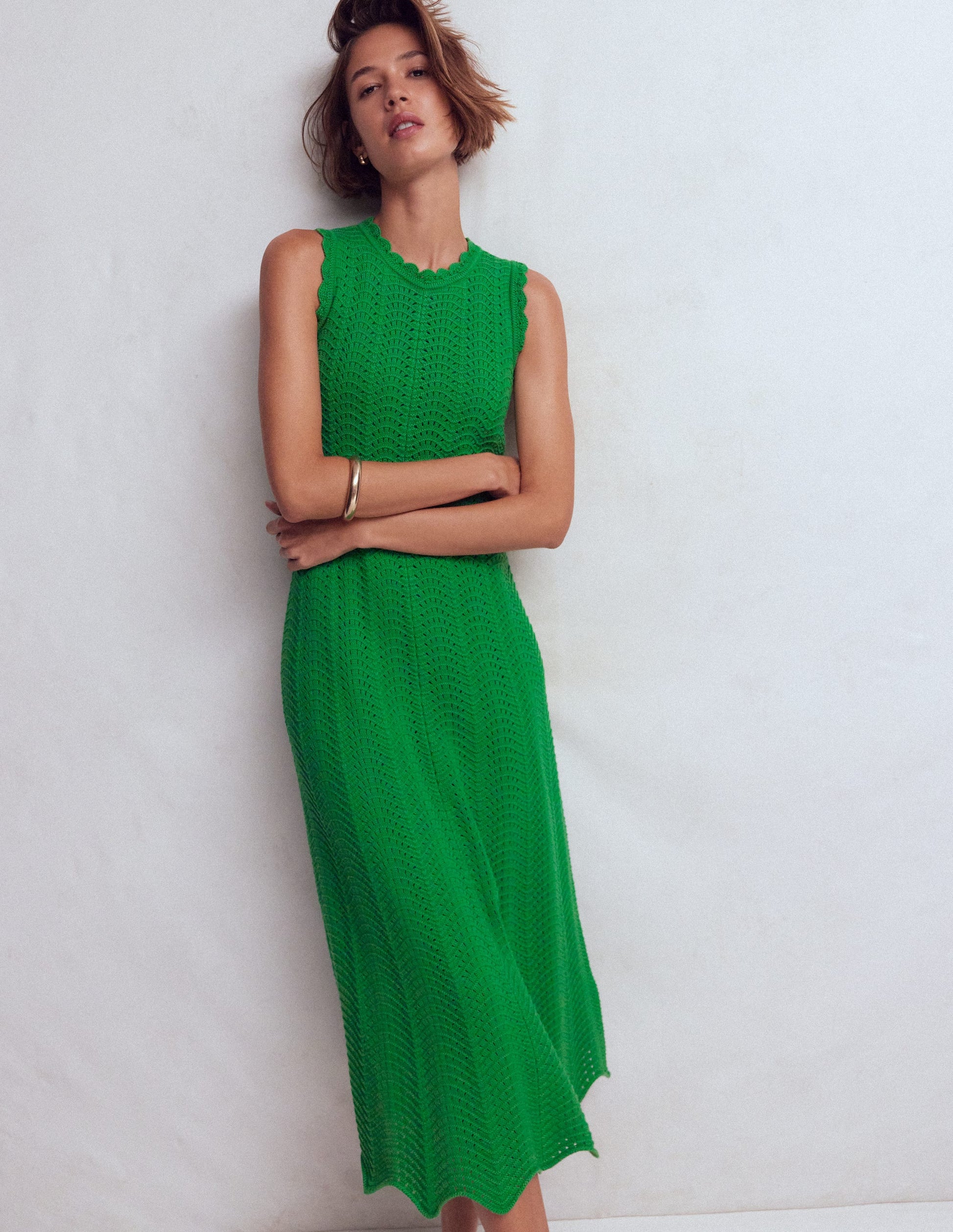 Stella Maxi-Häkelkleid-Kleeblattgrün-1
