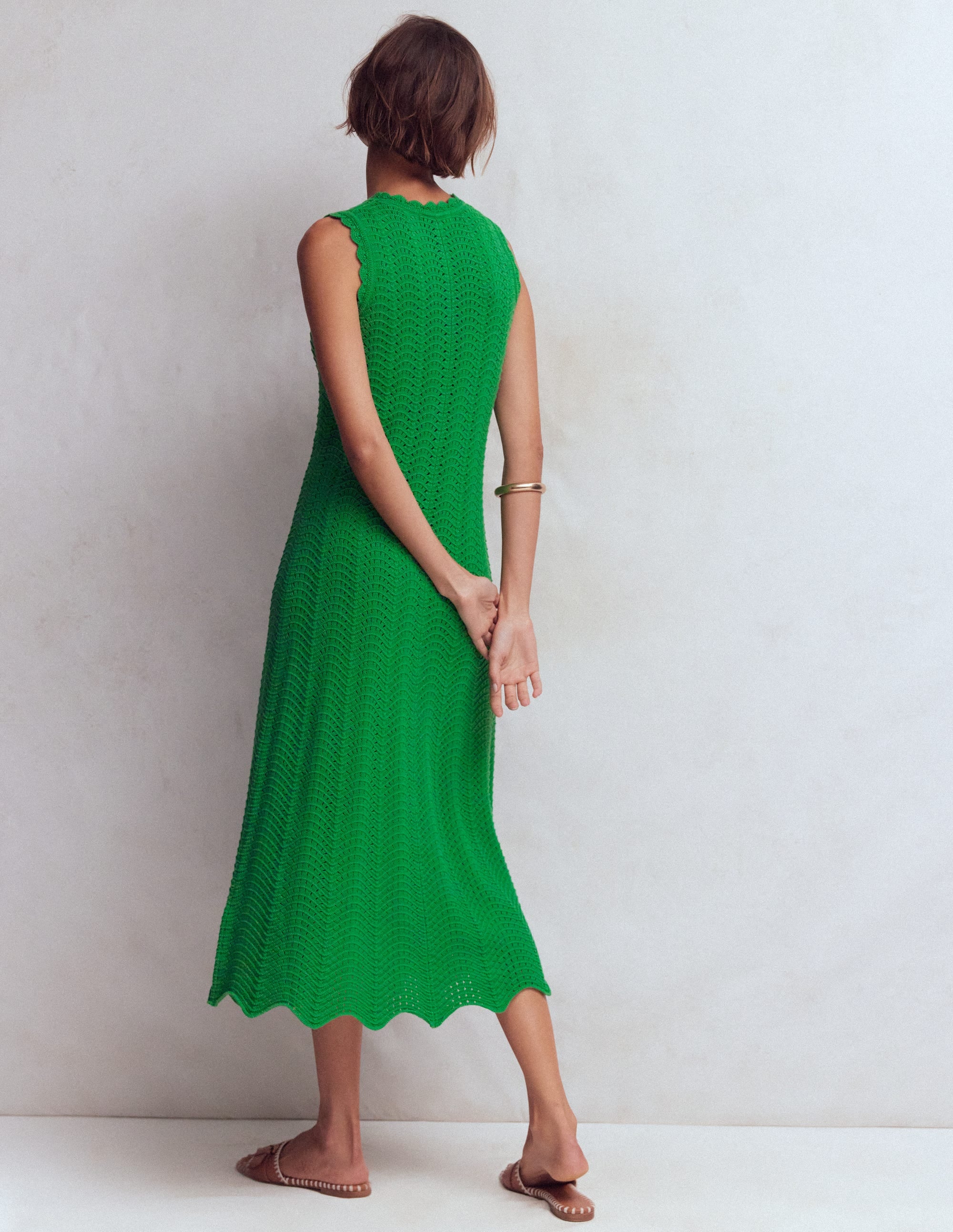 Robe longue Stella au crochet-Vert trèfle - Image 3
