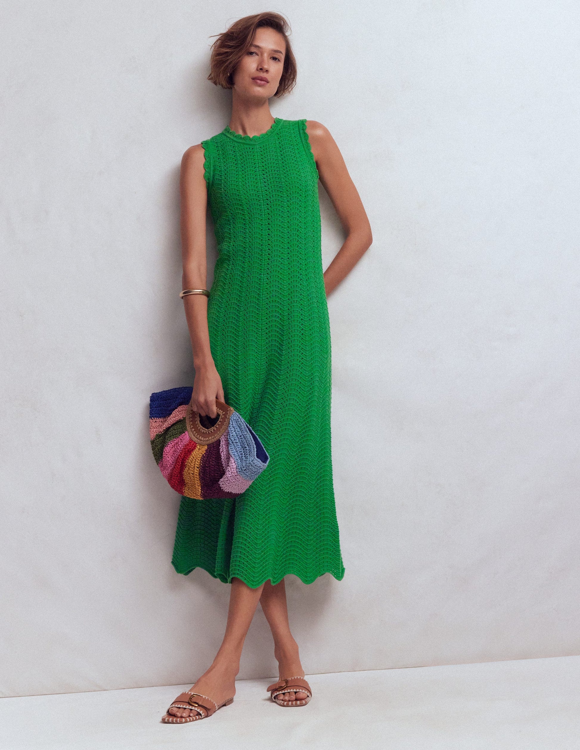 Stella Maxi-Häkelkleid-Kleeblattgrün-4