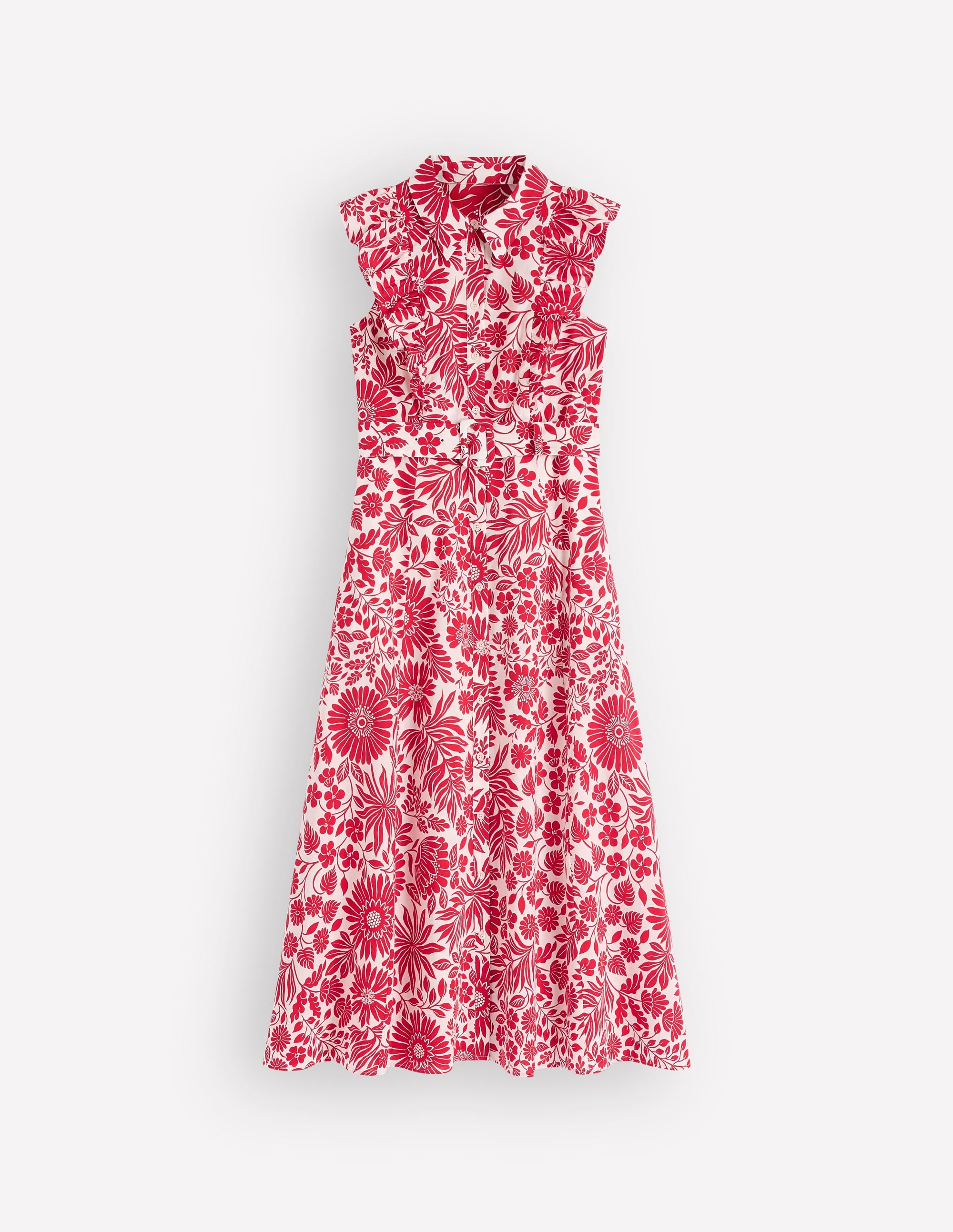 Hemdblusenkleid mit gerüschtem Oberteil-Merida-Rot, Blühendes Blumenbeet - Image 6