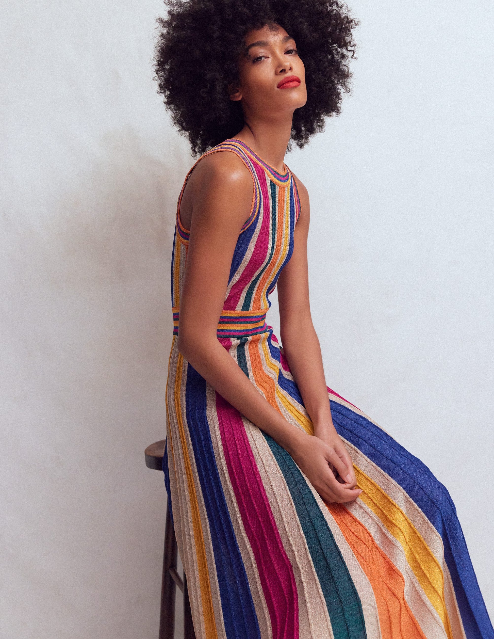 Metallic Multi Stripe Dress-Metallic Multi Stripe-1