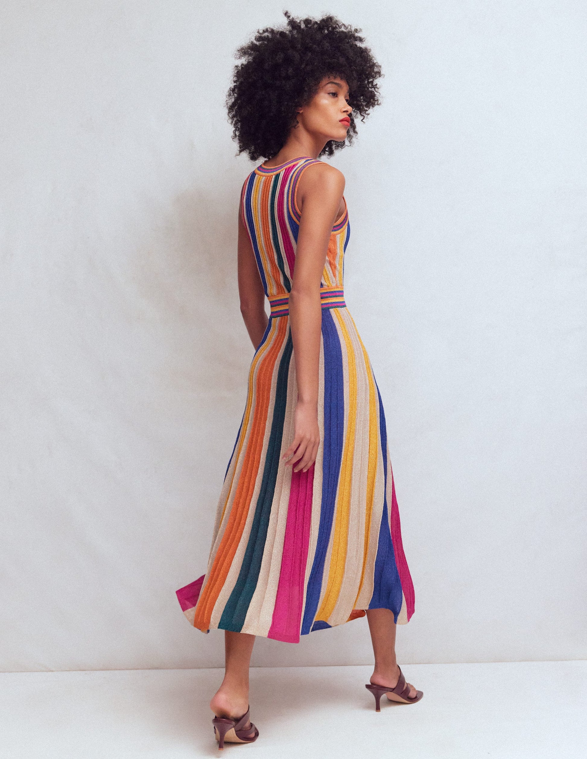 Metallic Multi Stripe Dress-Metallic Multi Stripe-3