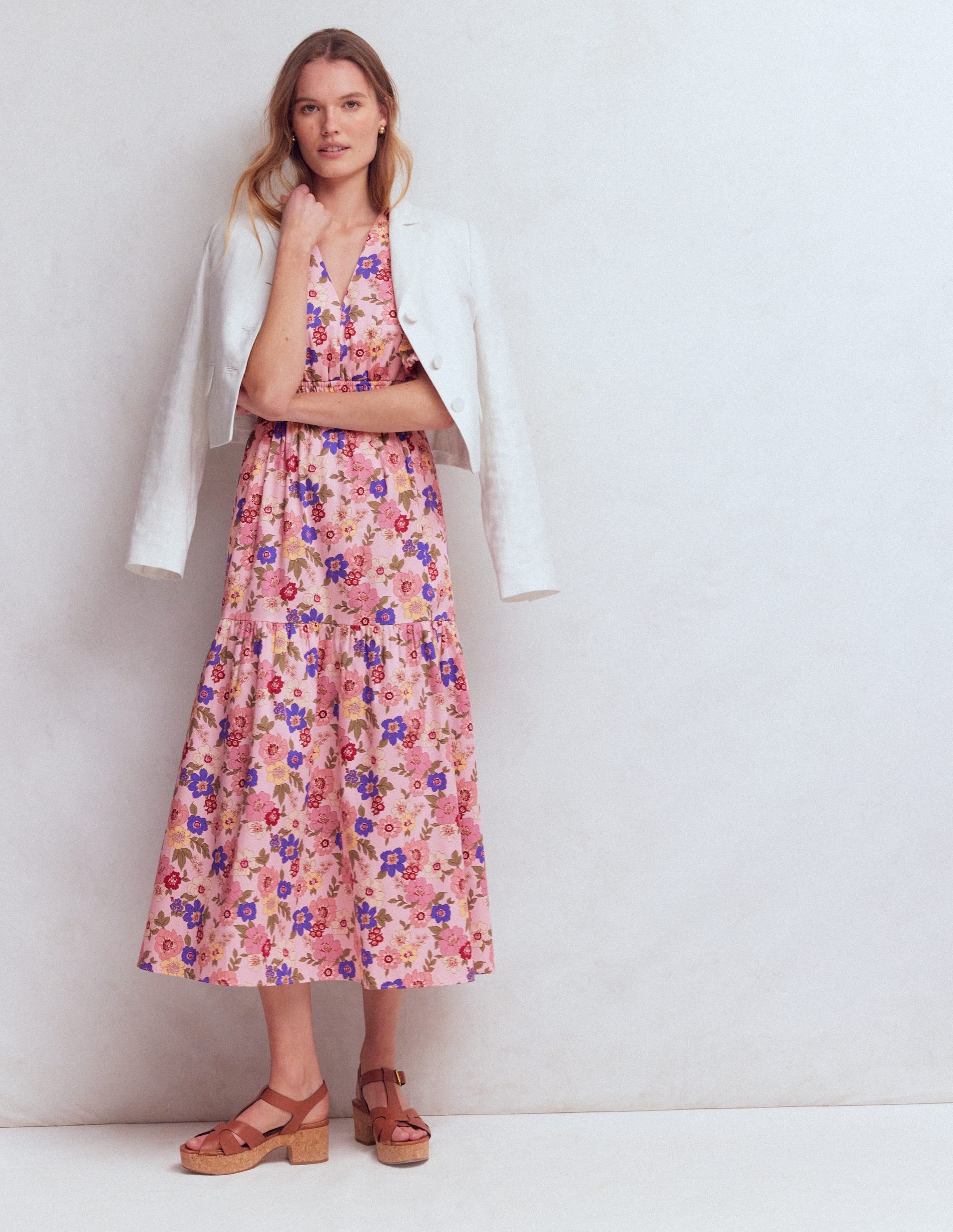Irene Baumwollkleid mit Puffärmeln-Rosa, Blühender Garten - Image 5