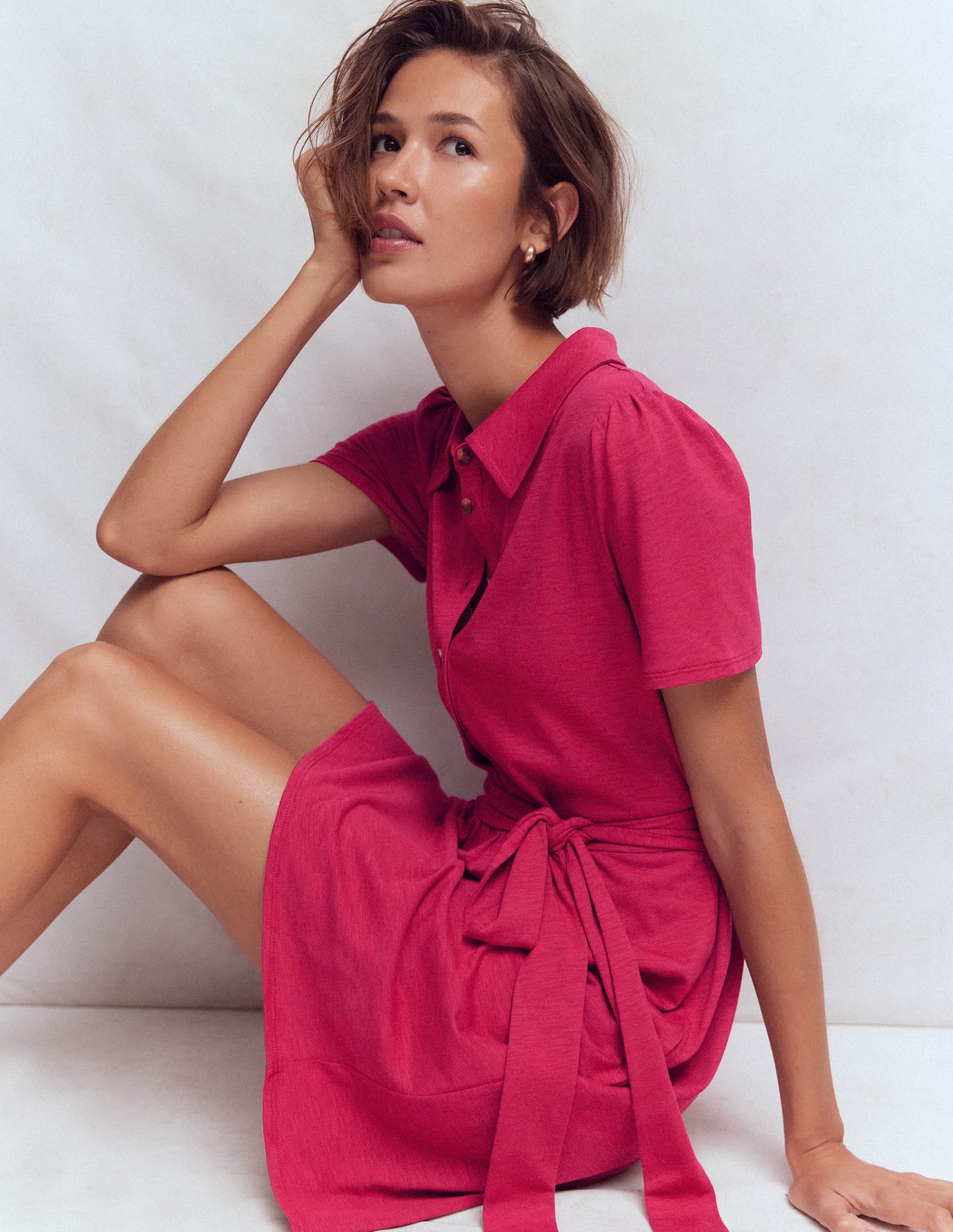 Patti Kurzes Jersey-Hemdblusenkleid-Süßkirsche - Image 1