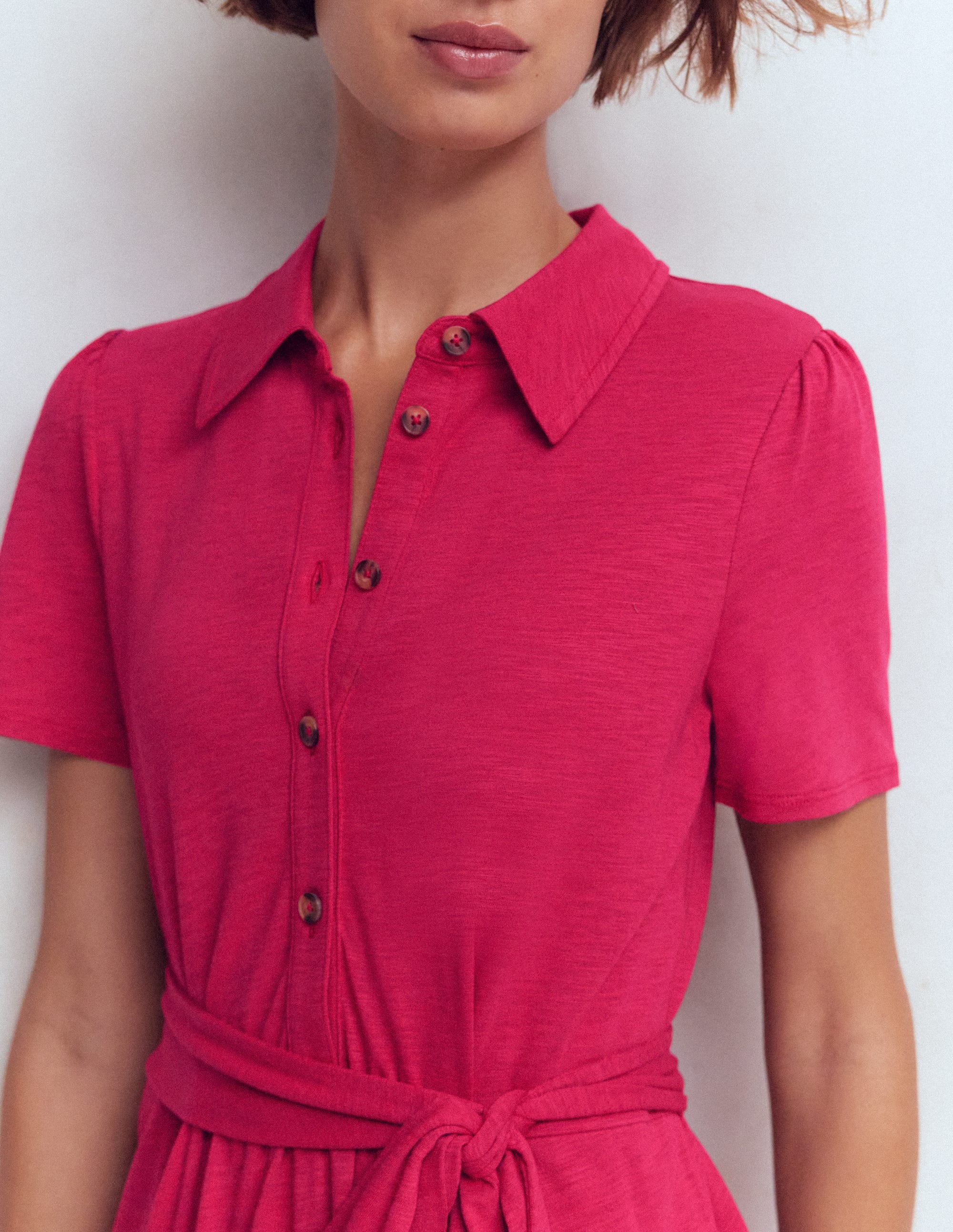 Patti Kurzes Jersey-Hemdblusenkleid-Süßkirsche - Image 2
