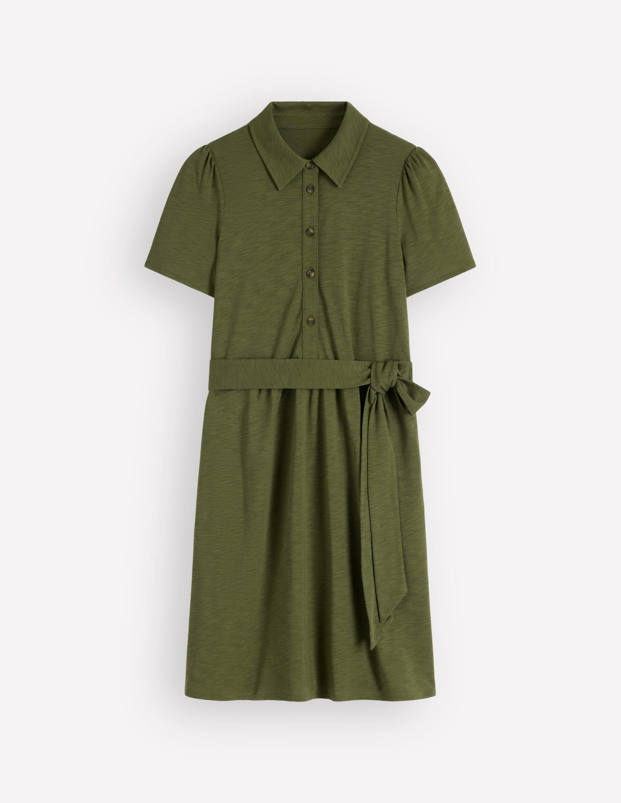 Patti Kurzes Jersey-Hemdblusenkleid-Waldgrün - Image 5