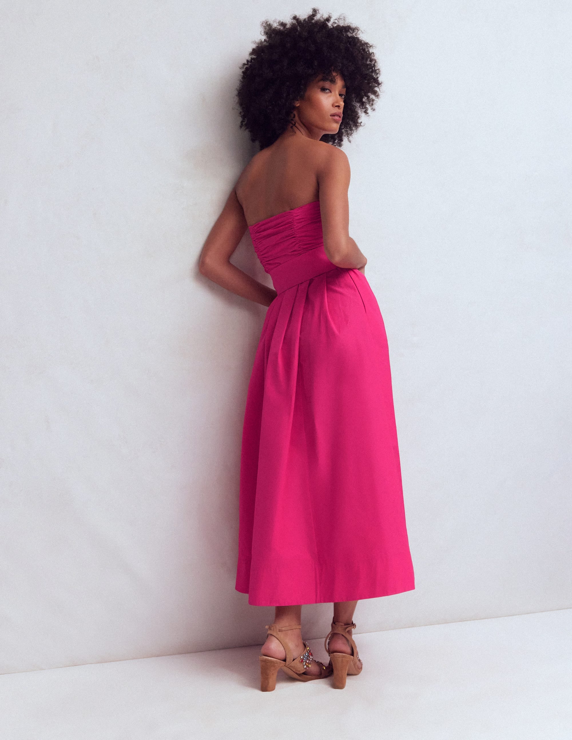 Trägerloses Taftkleid-Hellrosa - Image 3