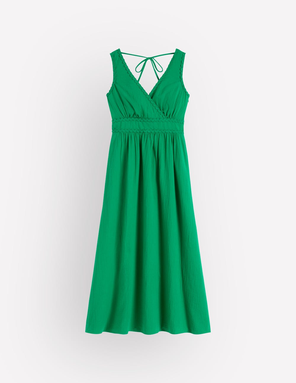 Lorna Doppeltuch-Kleid mit Besatz-Grünes Tamburin-6