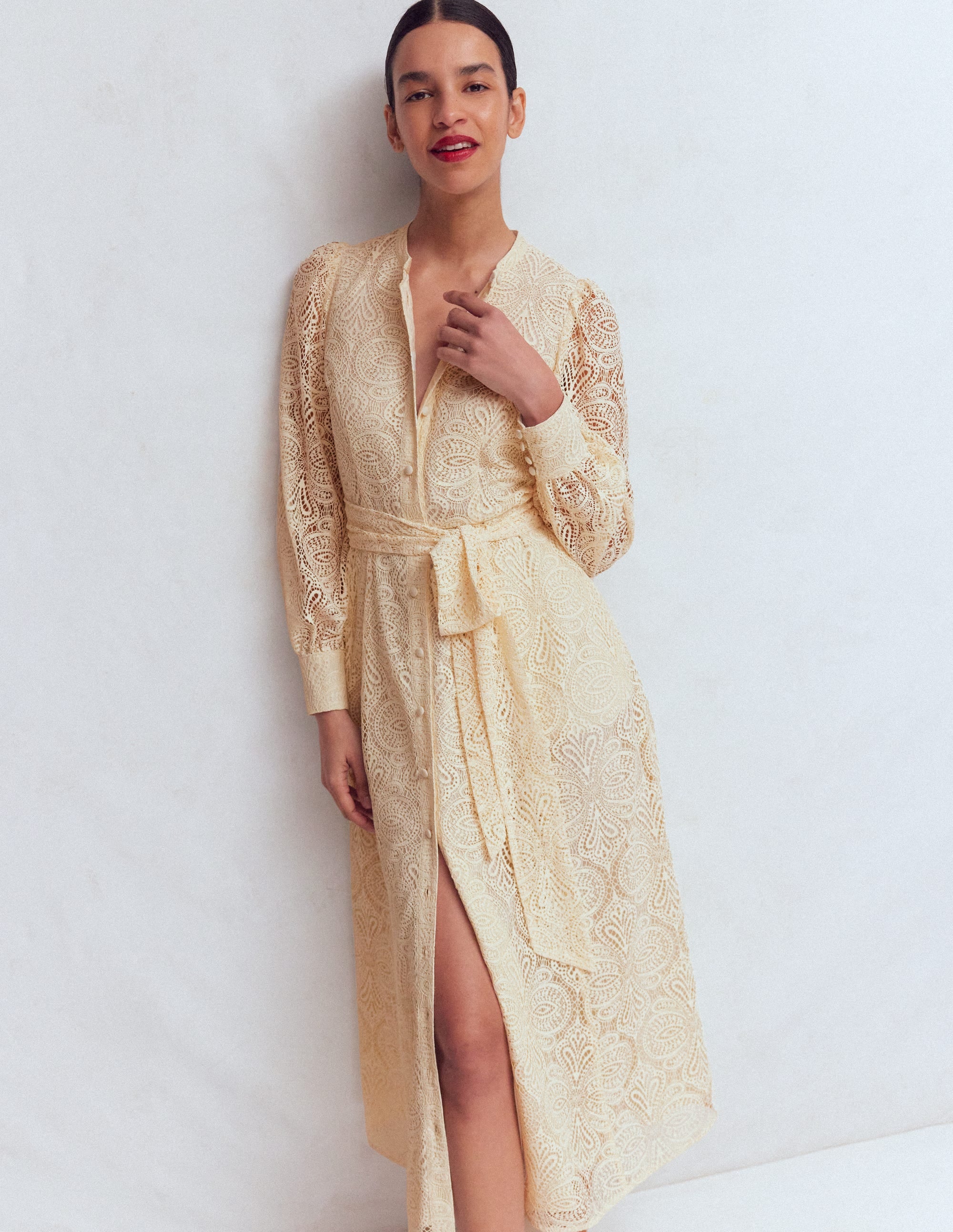 Spitzenkleid mit Blousonärmeln-Naturweiß Spitze - Image 5