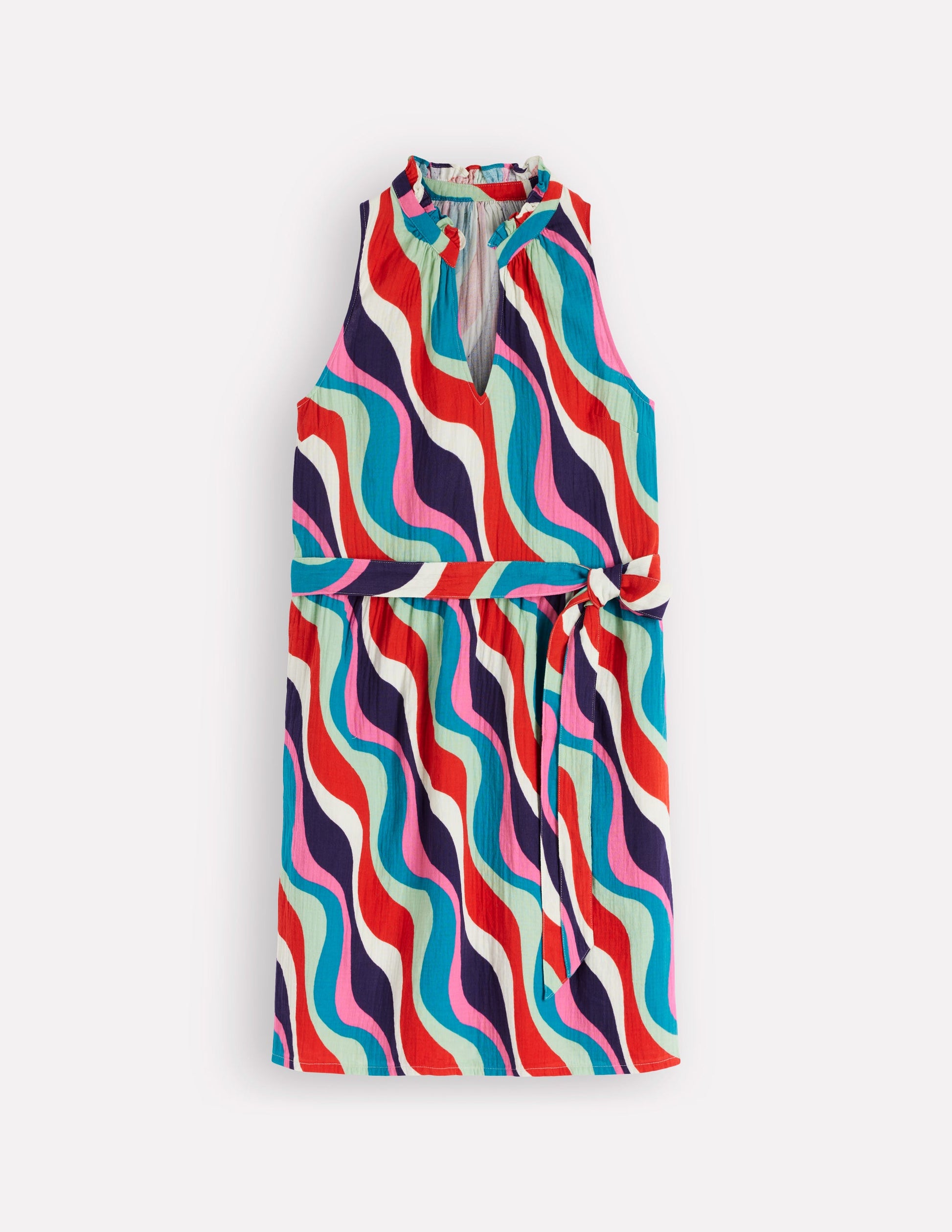 Viv Kurzes Doppeltuch-Kleid-Wellenmuster-6
