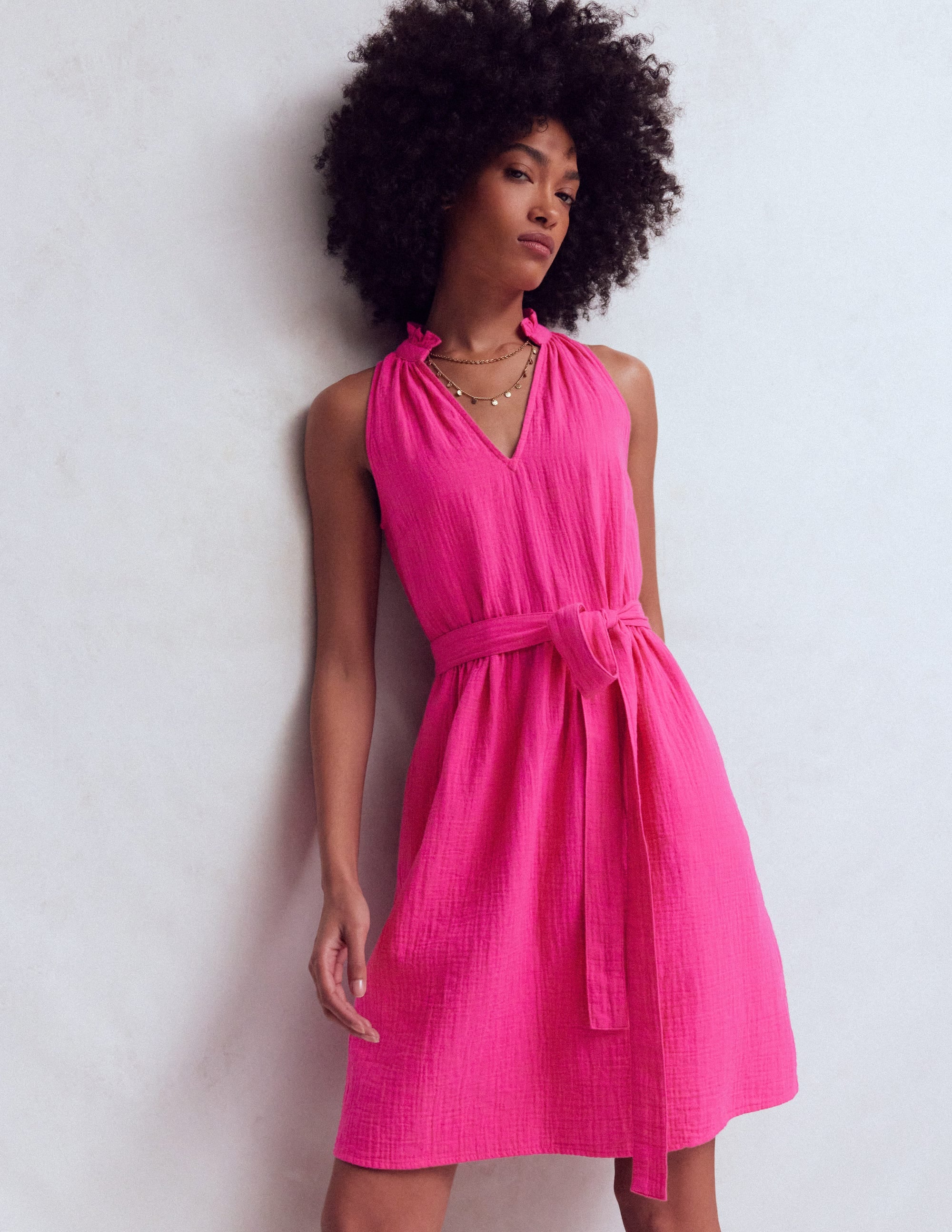 Viv Kurzes Doppeltuch-Kleid-Rosarot - Image 4