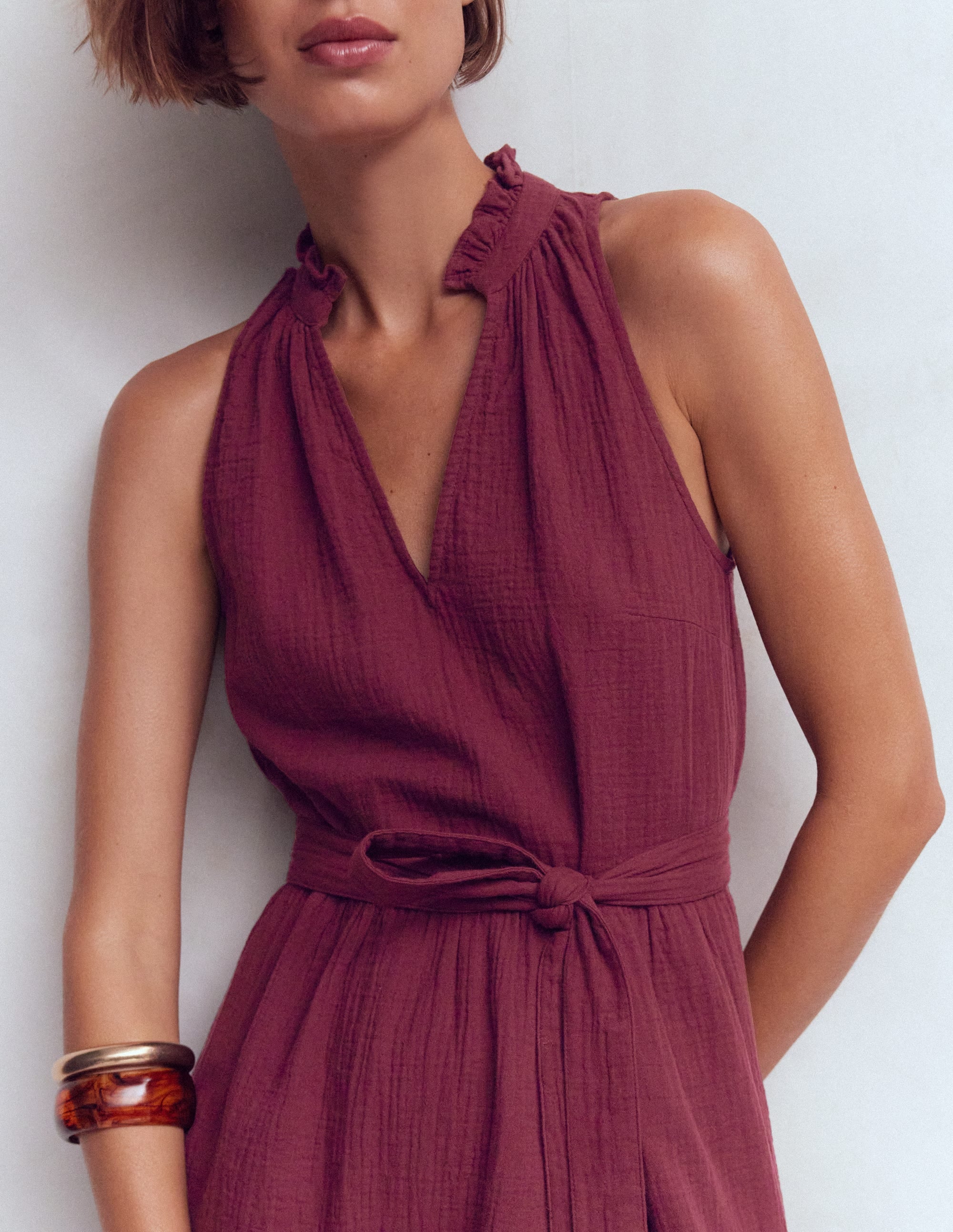 Viv Kurzes Doppeltuch-Kleid-Dunkelviolett - Image 2