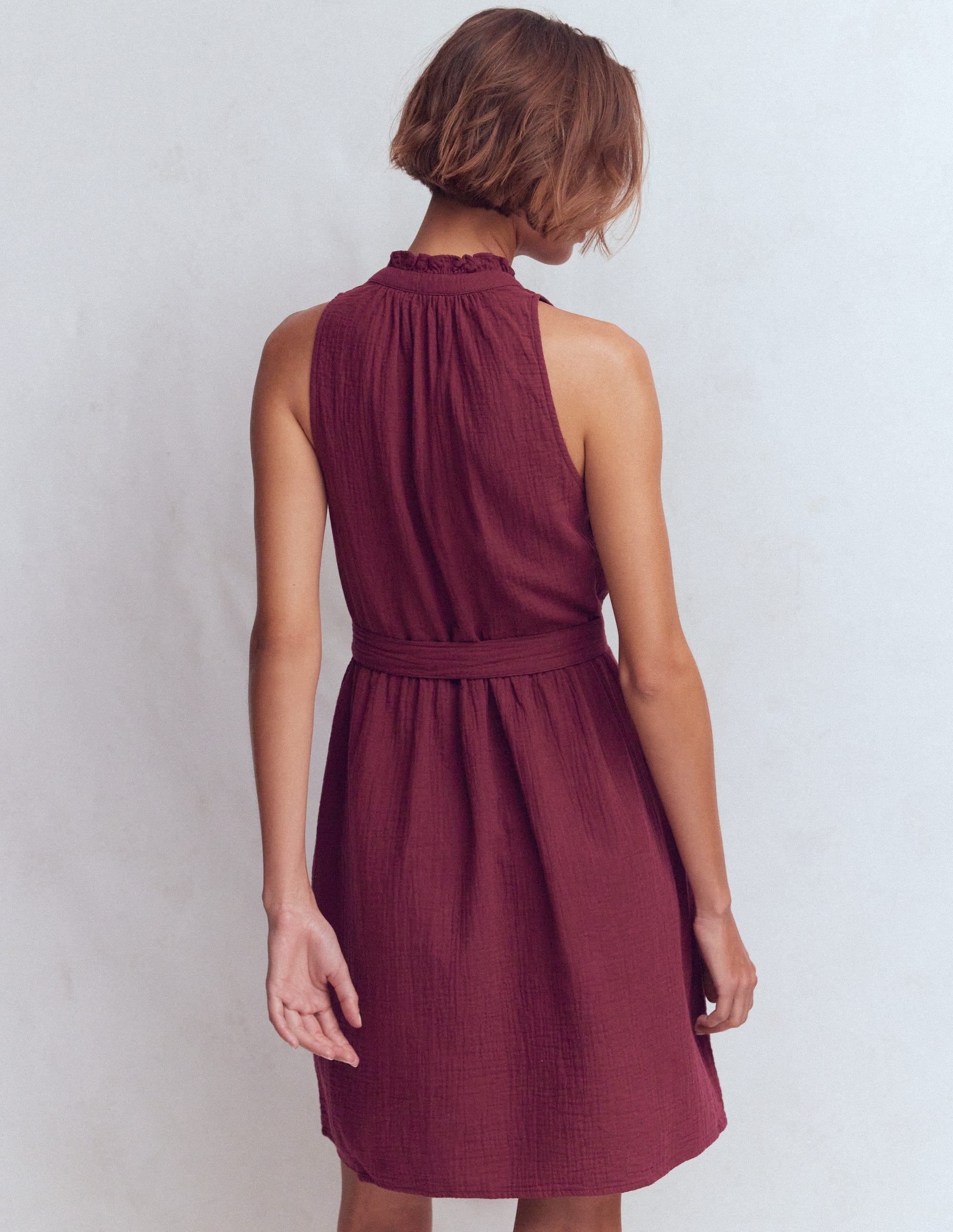 Viv Kurzes Doppeltuch-Kleid-Dunkelviolett - Image 3