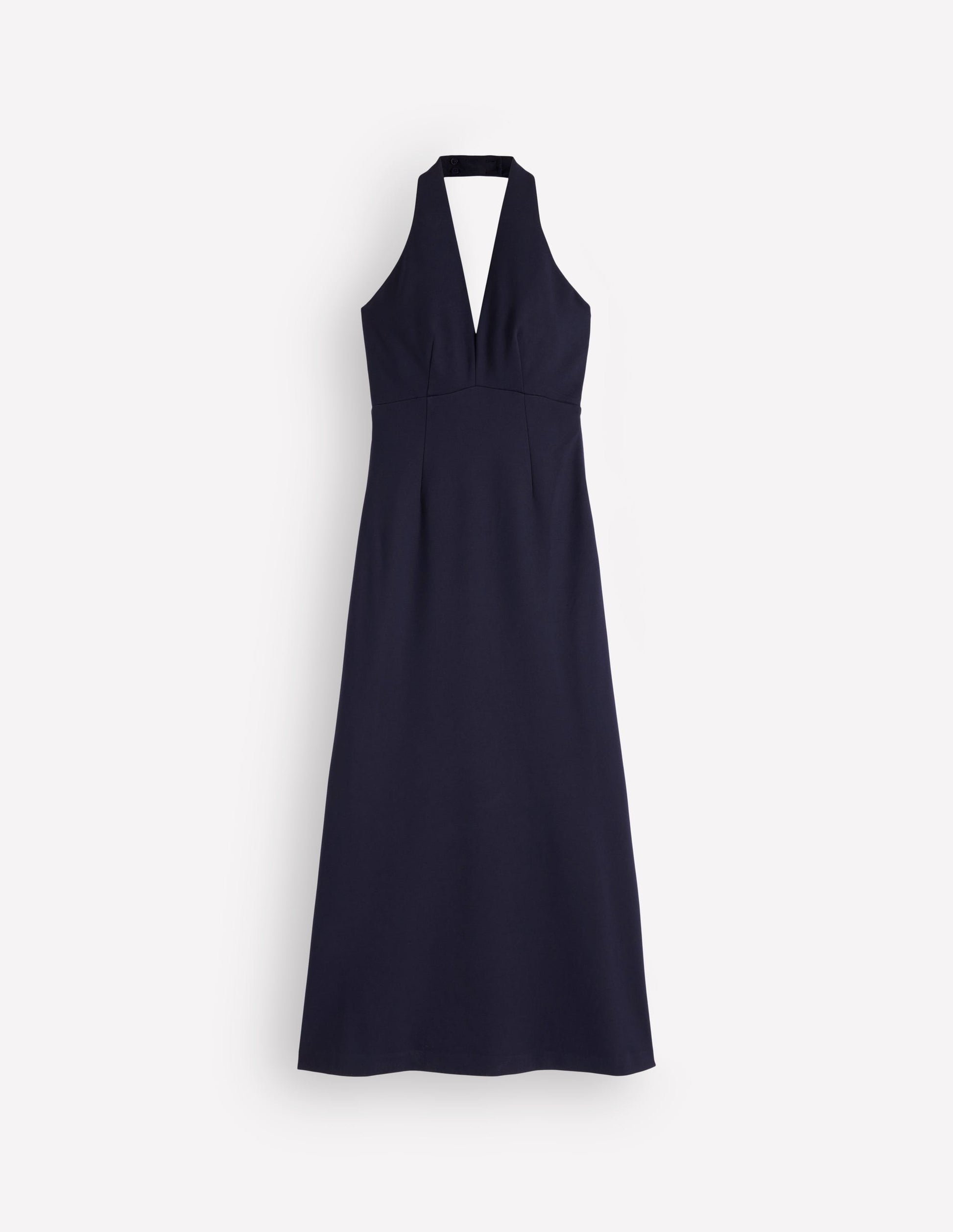 Jersey-Maxikleid mit Neckholder-Marineblau-7