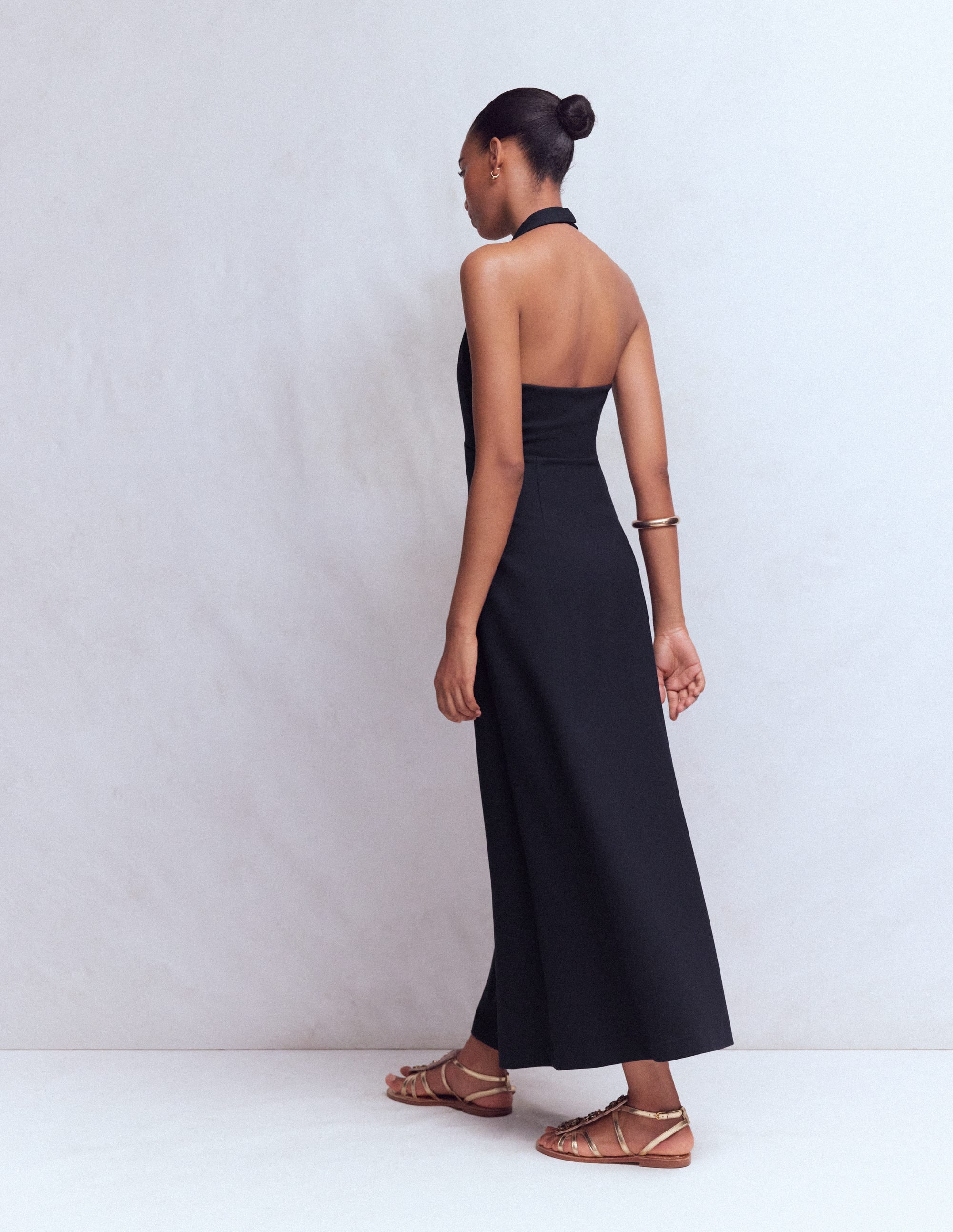 Empire-Maxikleid mit Neckholder-Marineblau - Image 4