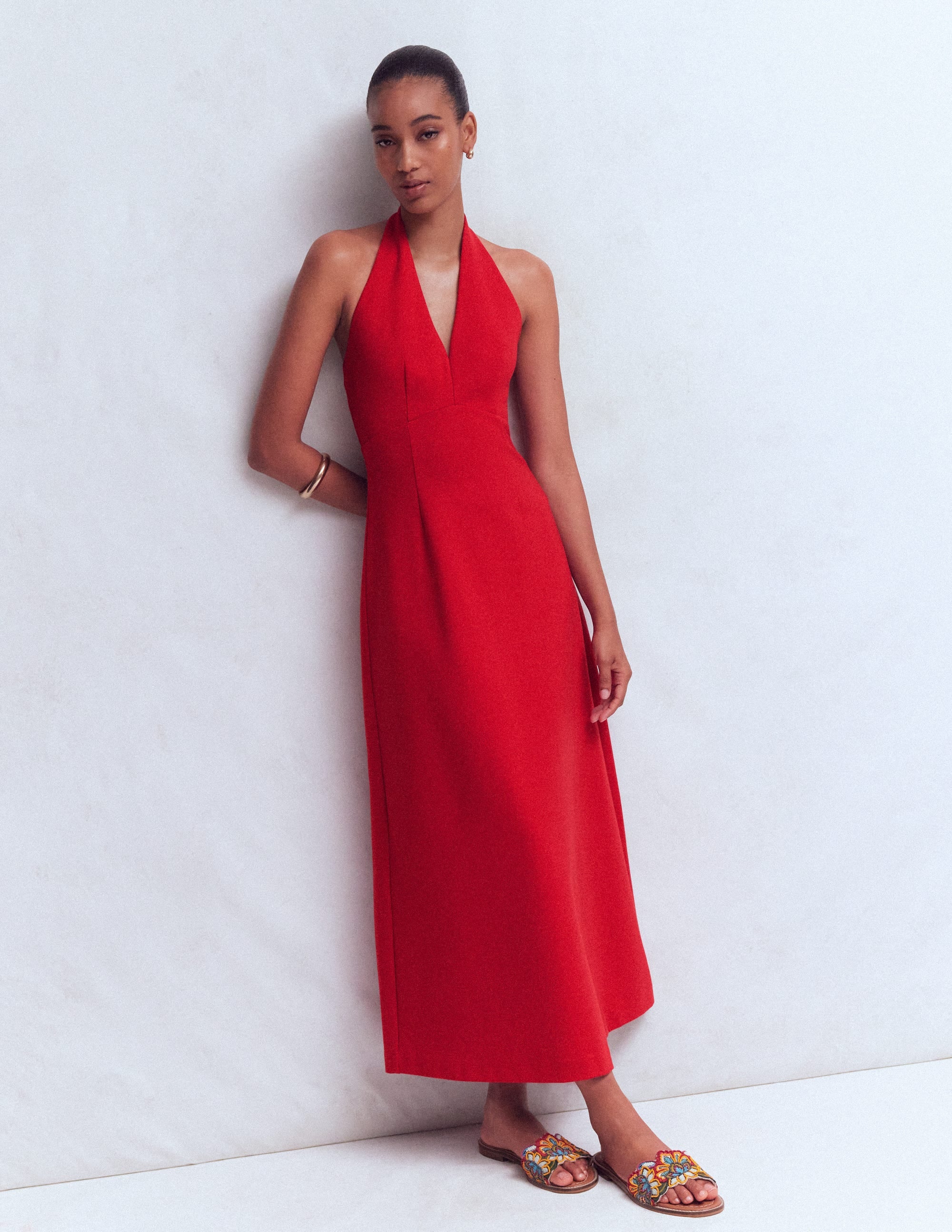 Empire-Maxikleid mit Neckholder-ROT - Image 1