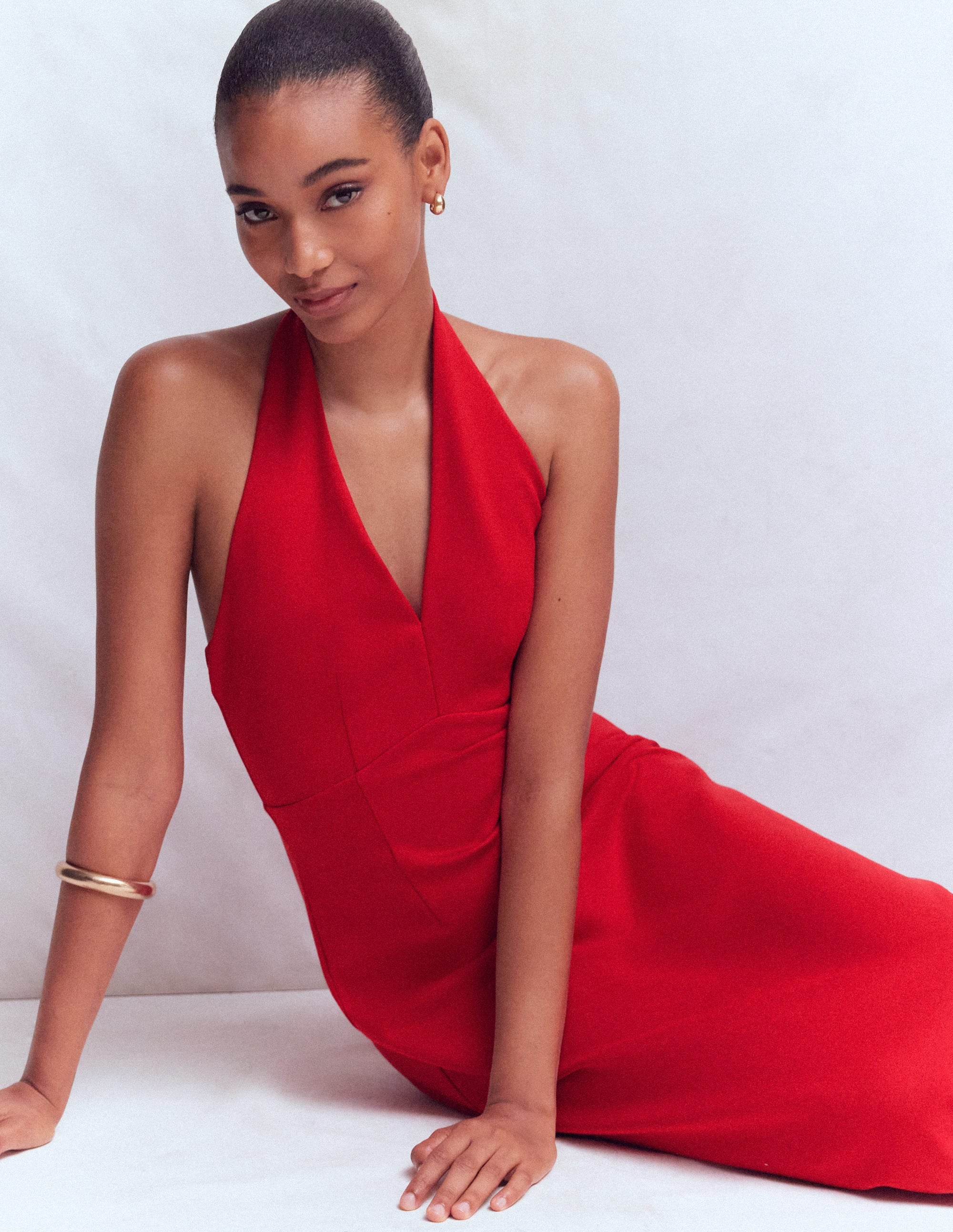 Empire-Maxikleid mit Neckholder-ROT - Image 4