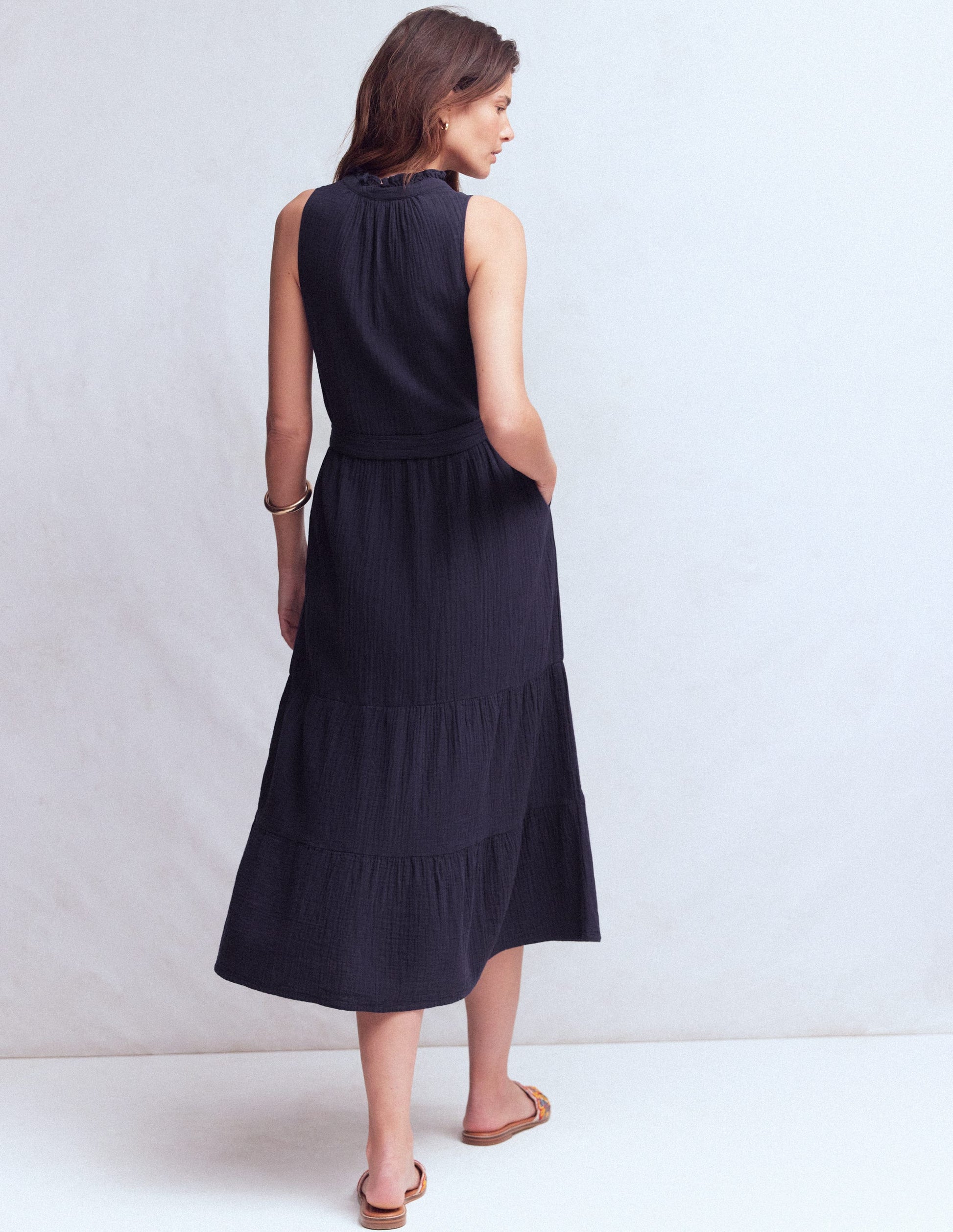 Viv Doppeltuch-Maxikleid-Marineblau-3