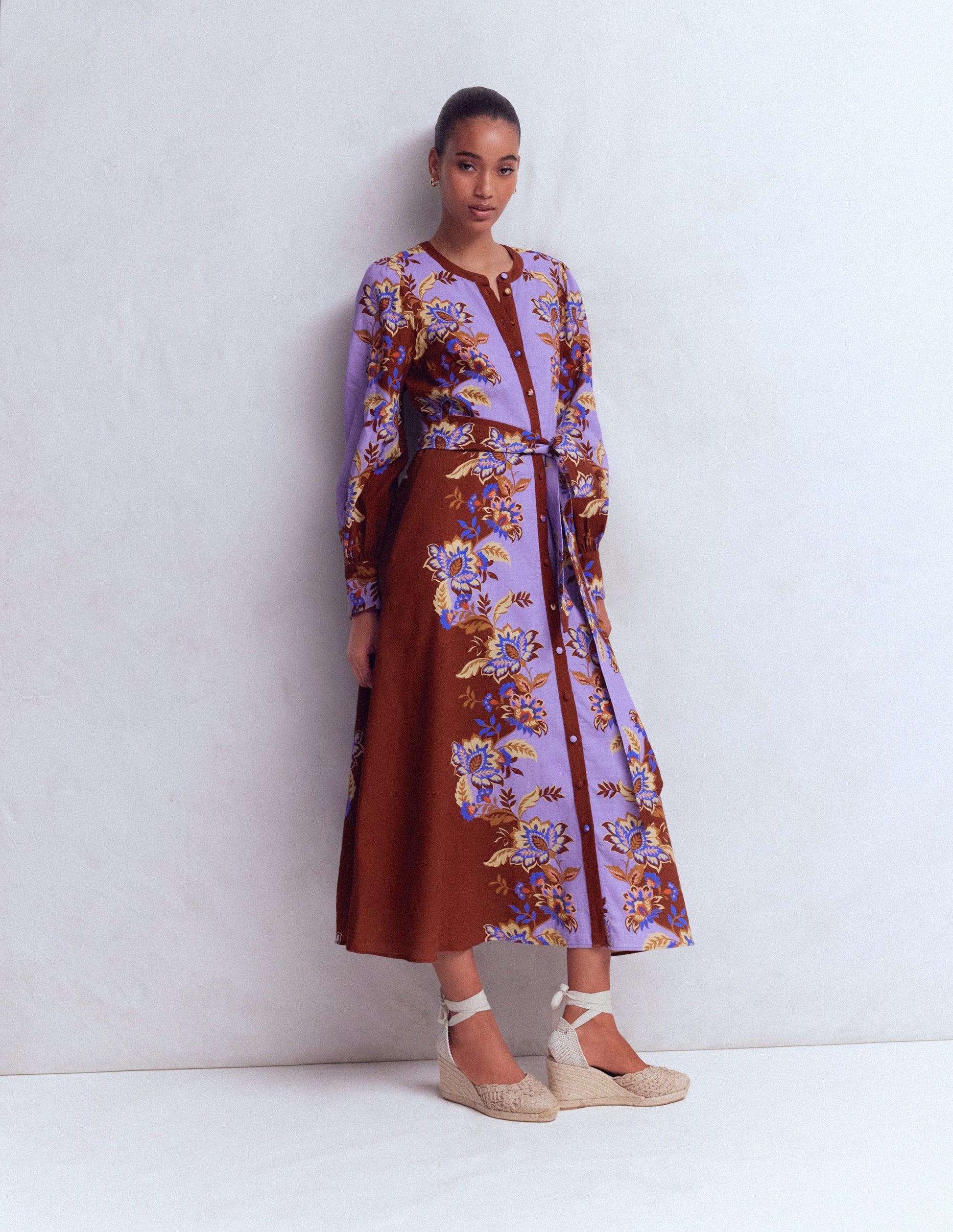 Kleid für besondere Anlässe mit Blousonärmeln-Bunt Superblüten-2