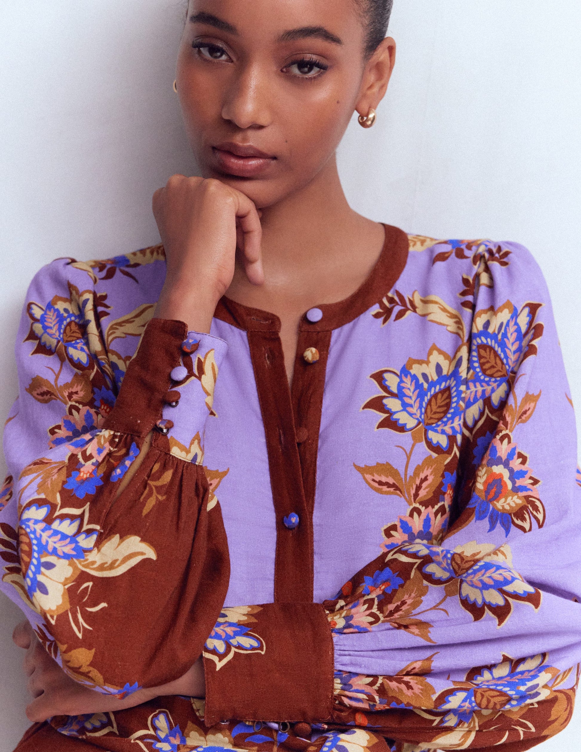 Kleid für besondere Anlässe mit Blousonärmeln-Bunt Superblüten-3