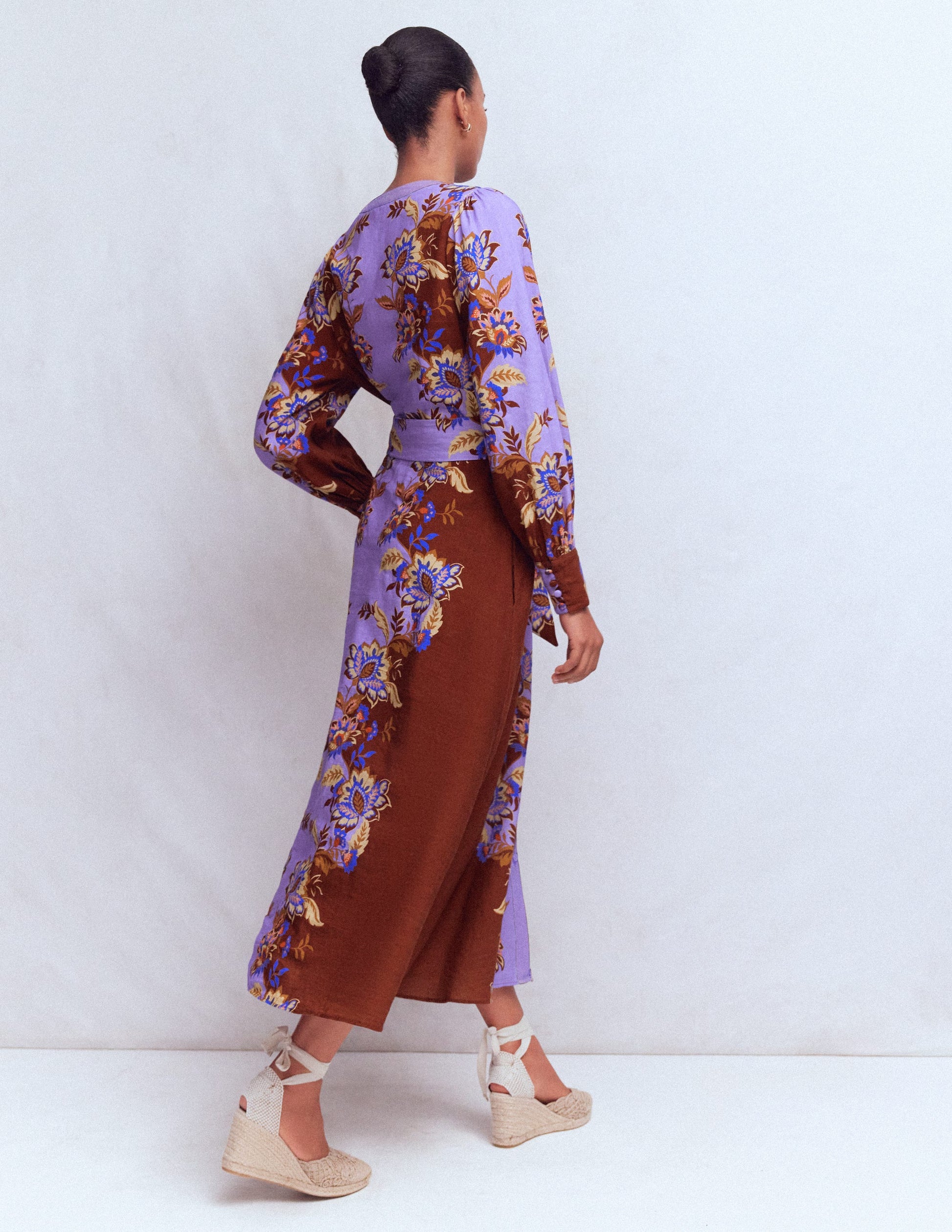 Robe de cérémonie à manches blousantes-Motif Super Bloom multi-4