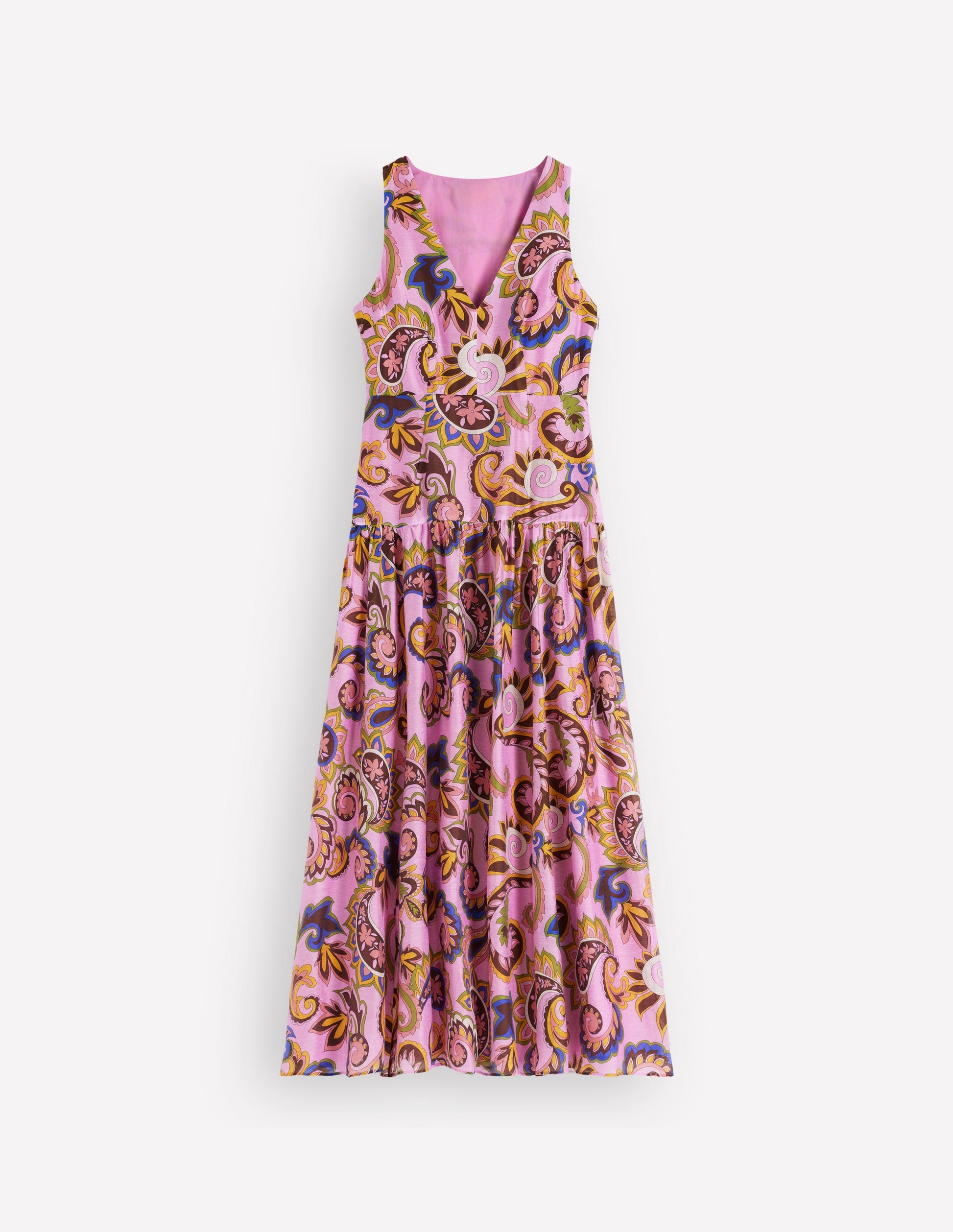 Ärmelloses Kleid mit tiefer Taille-Bunt Paisley-Ekstase-6