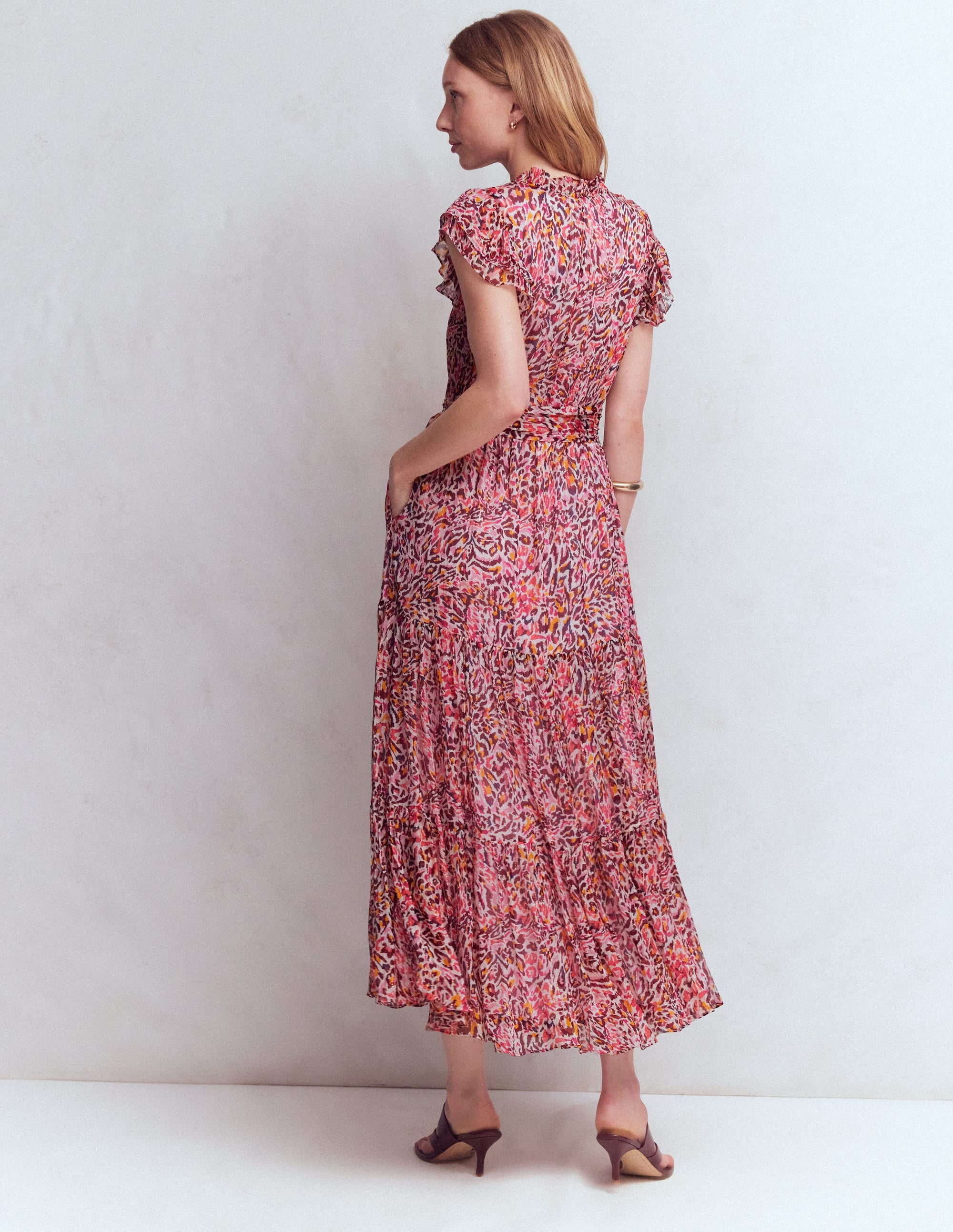Robe sans manches à col montant-Motif Leopard Flow multi - Image 3