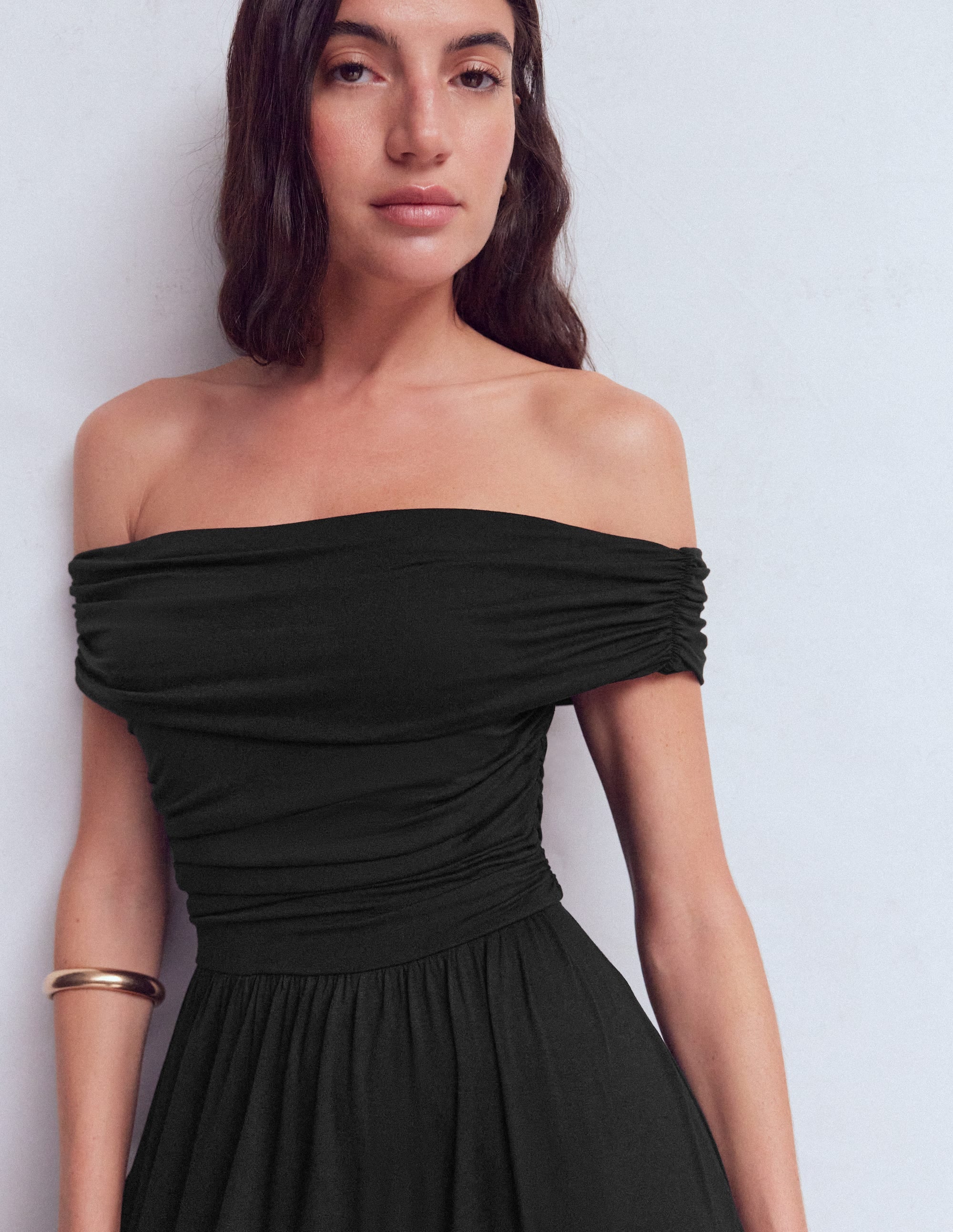 Bardot Gerafftes Maxikleid-Schwarz - Image 2