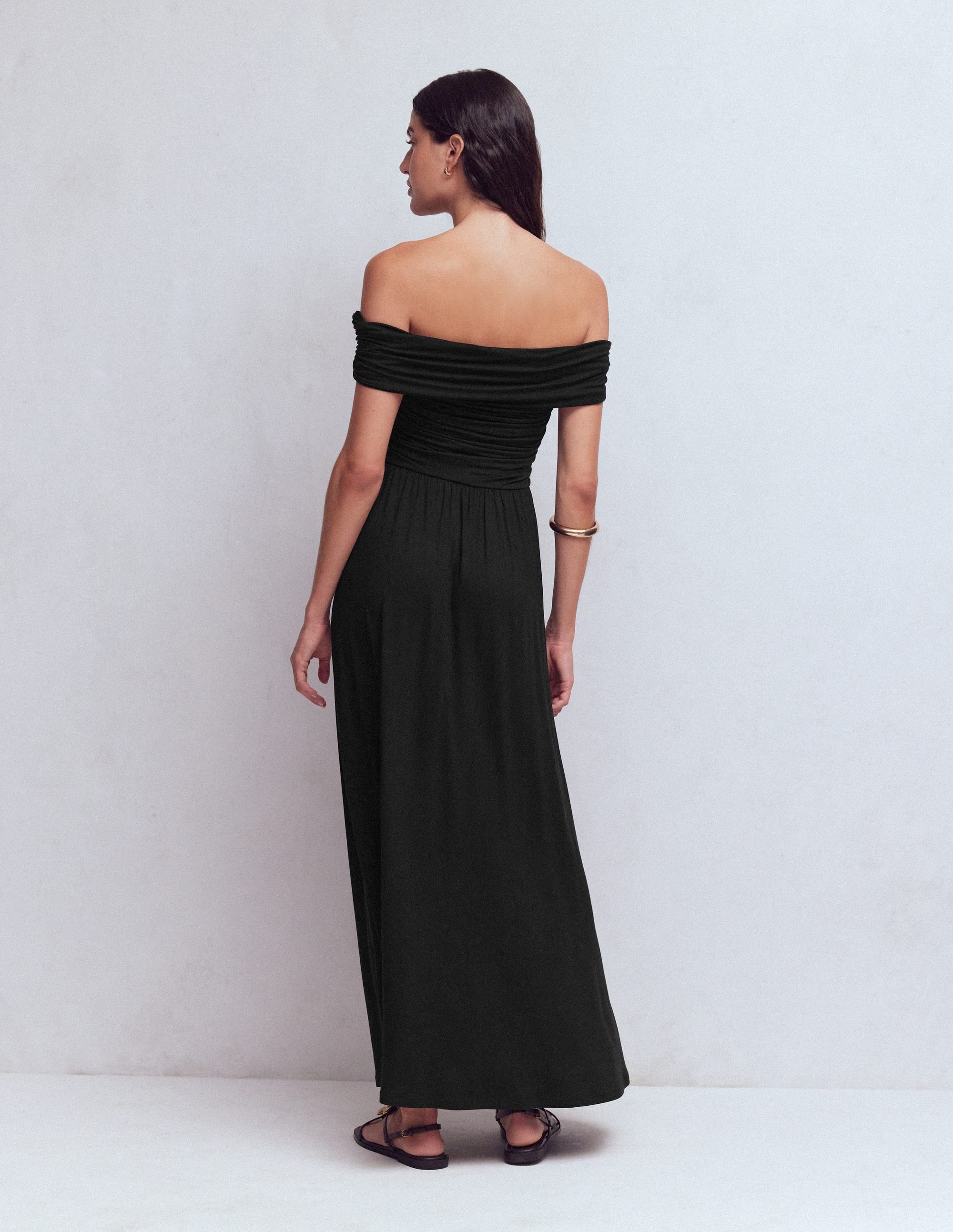 Bardot Gerafftes Maxikleid-Schwarz - Image 3