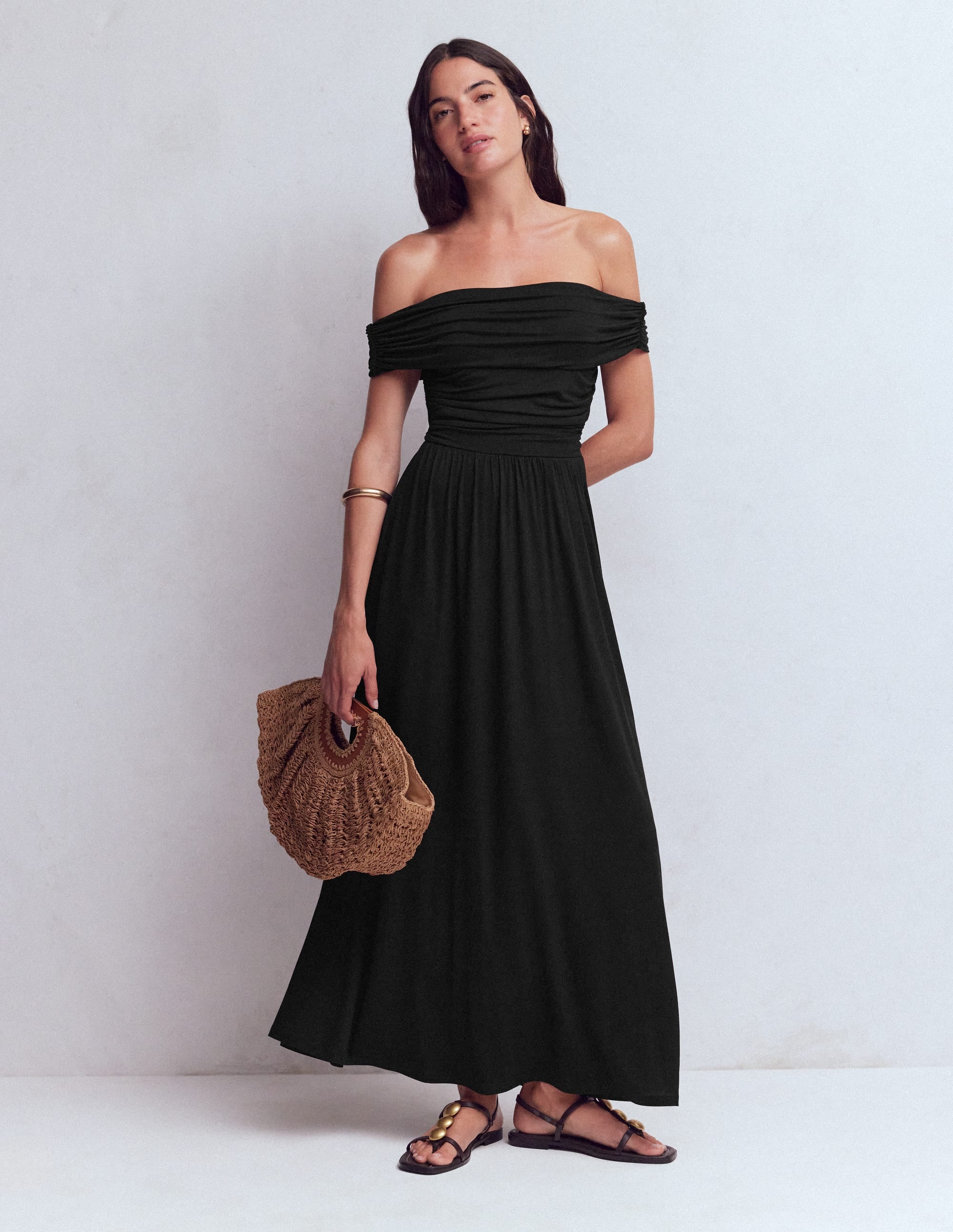 Bardot Gerafftes Maxikleid-Schwarz - Image 4