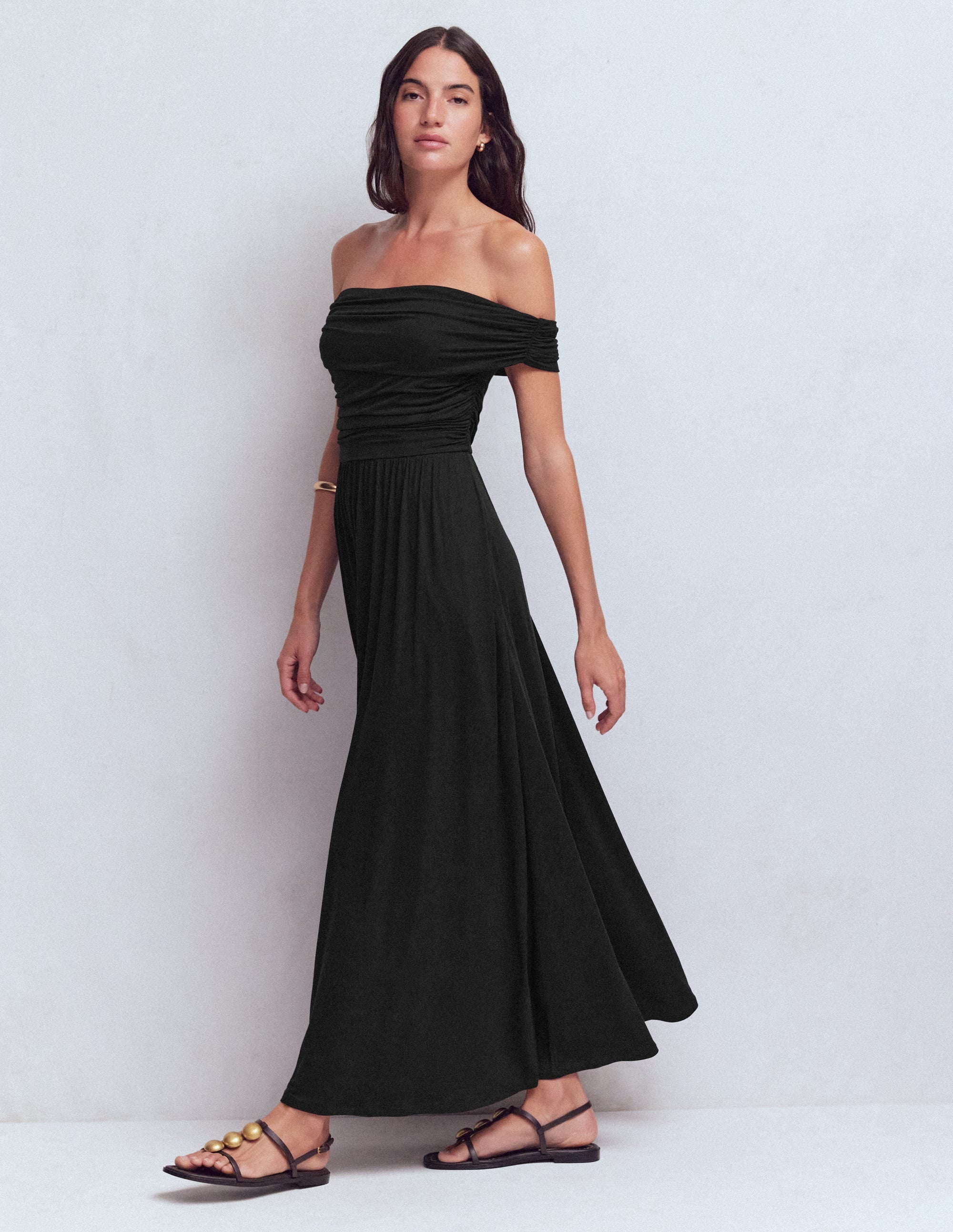 Bardot Gerafftes Maxikleid-Schwarz - Image 5
