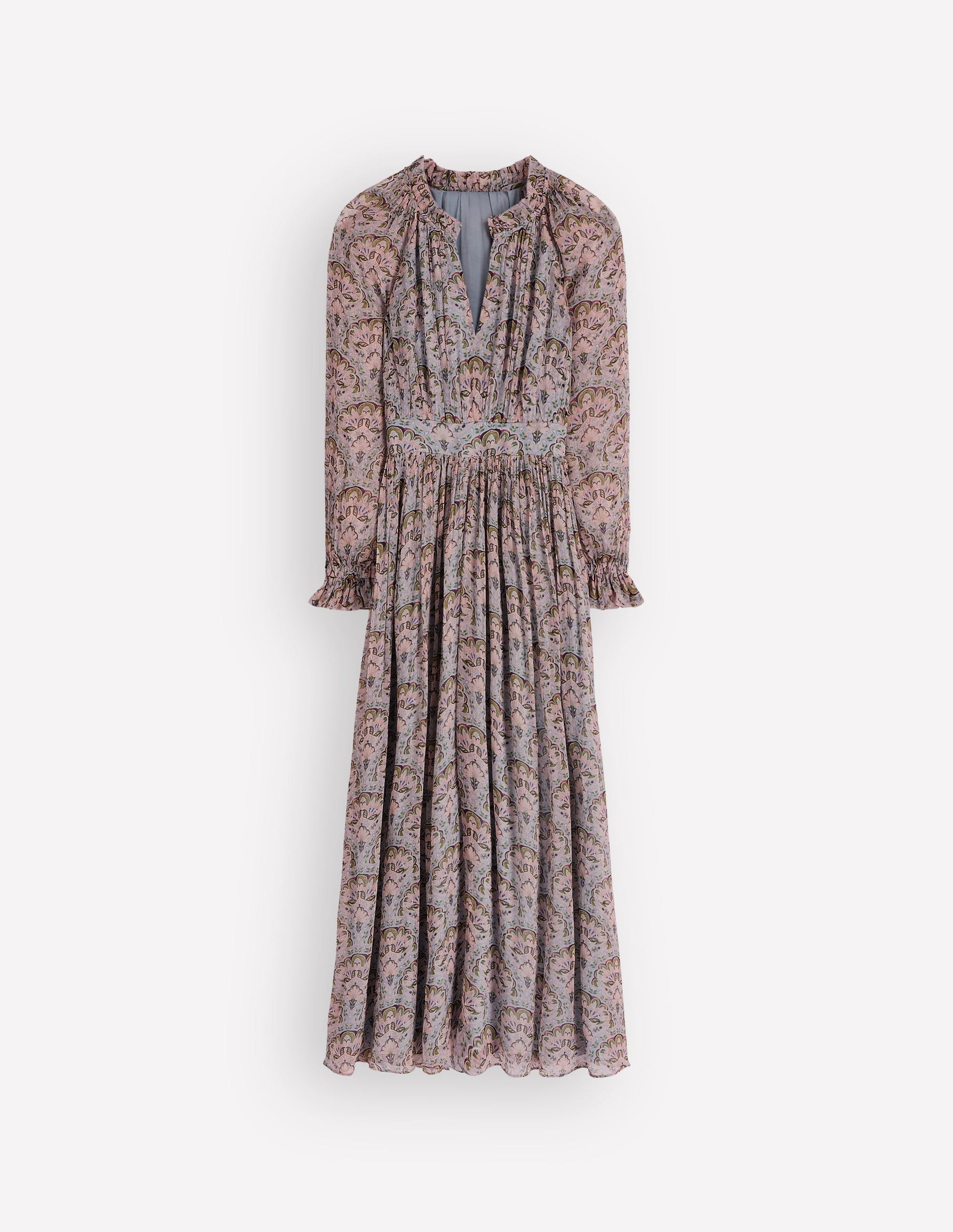 Romantisches Kleid mit Rüschenausschnitt-Bunt Paradiesgärten-8