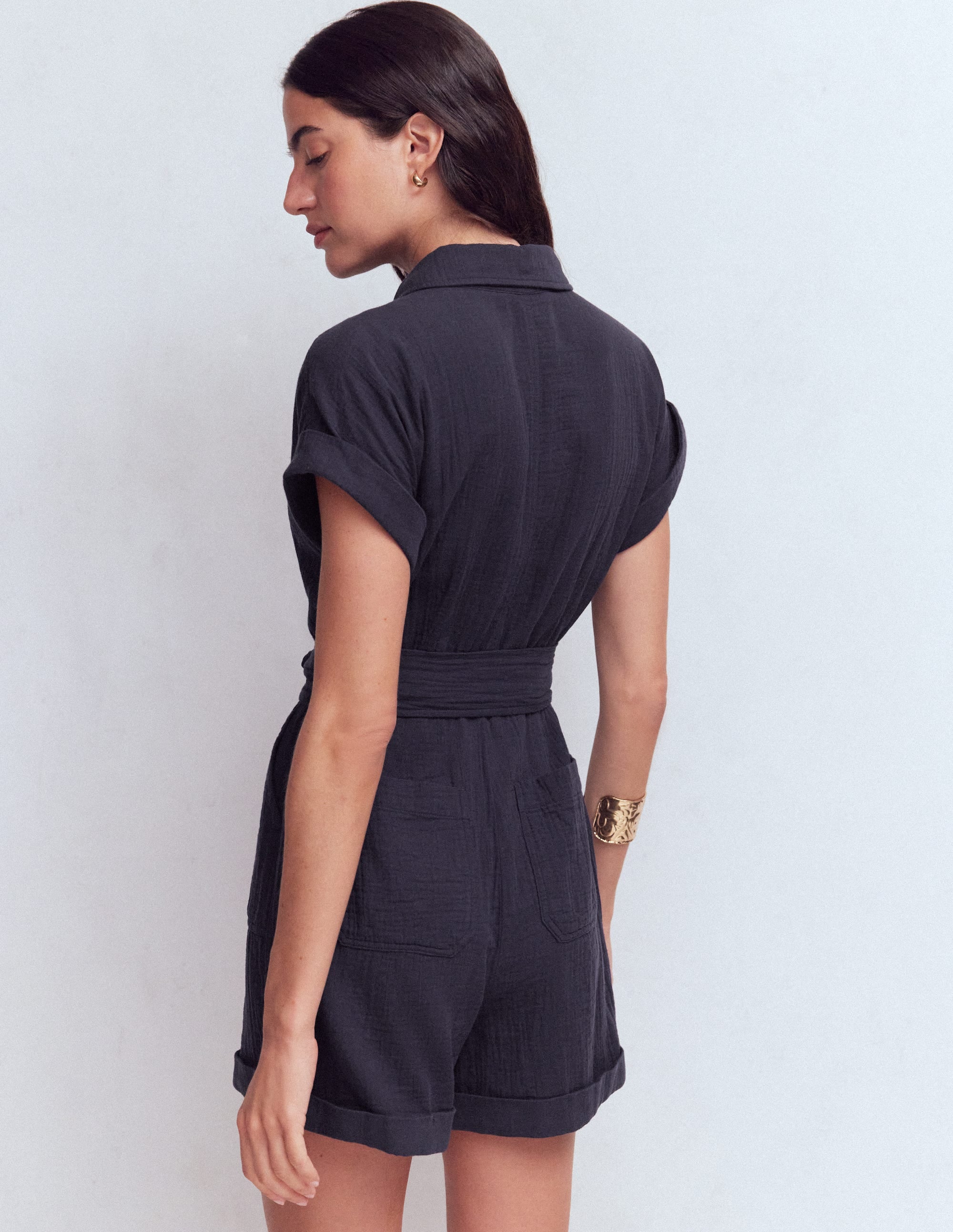 Kay Doppeltuch-Jumpsuit-Marineblau - Image 3