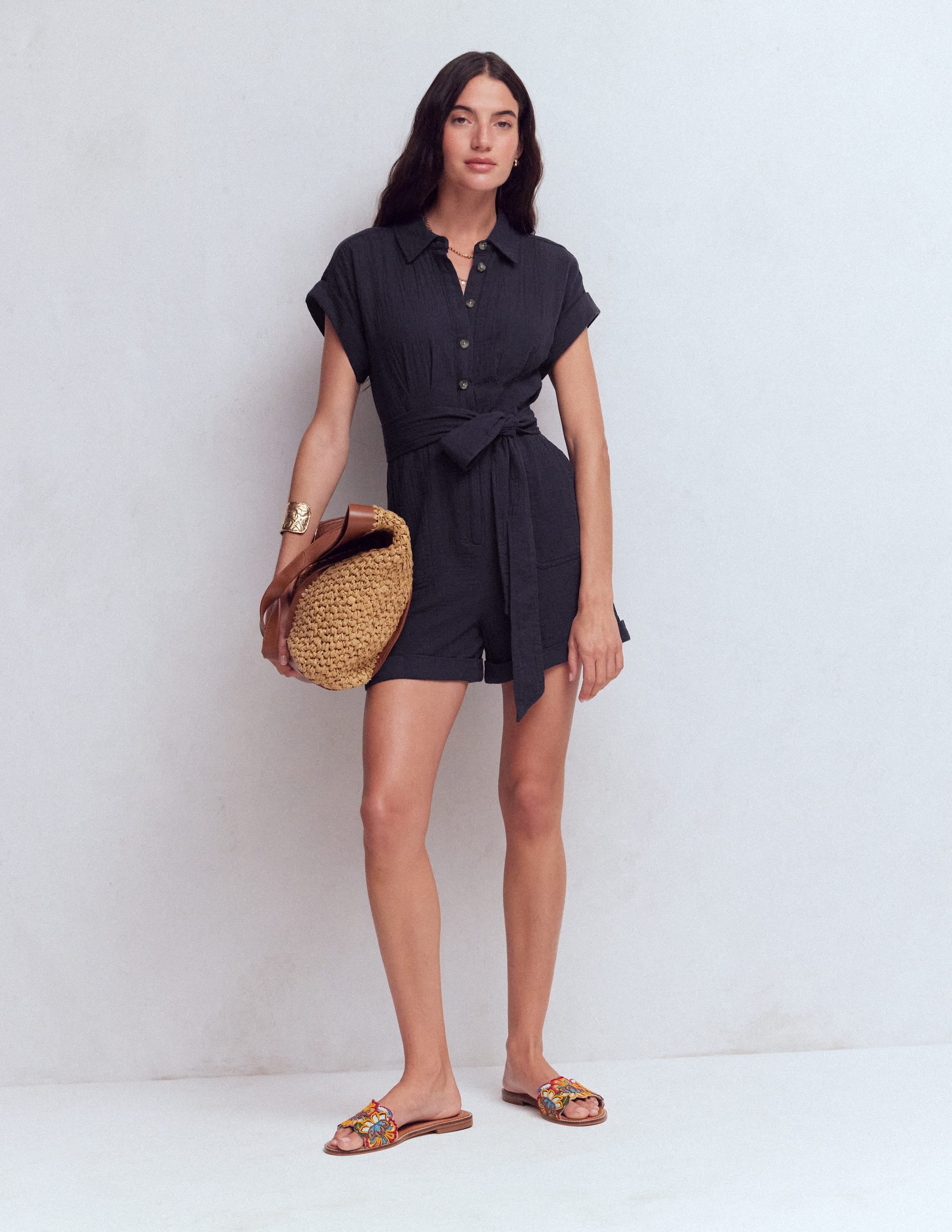 Kay Doppeltuch-Jumpsuit-Marineblau - Image 4