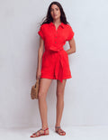 Combishort Kay double-étoffe-Rouge coquelicot