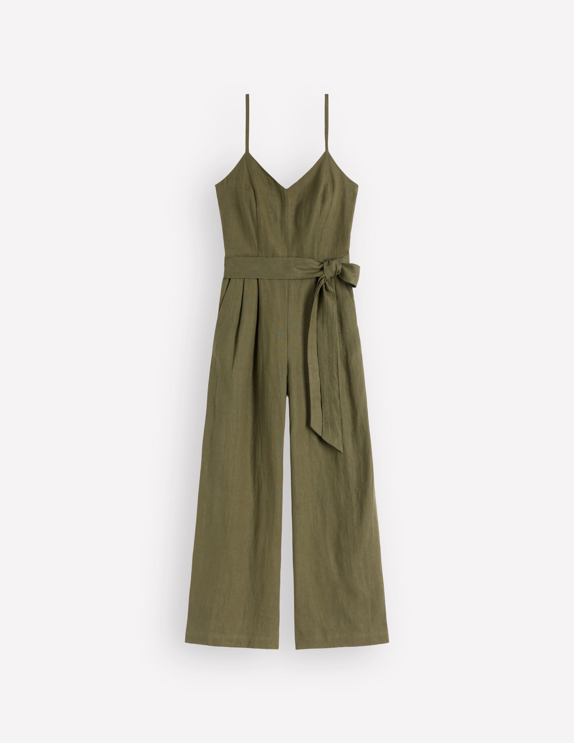 Leinen-Jumpsuit mit schmalen Trägern-Winter Moos - Image 7