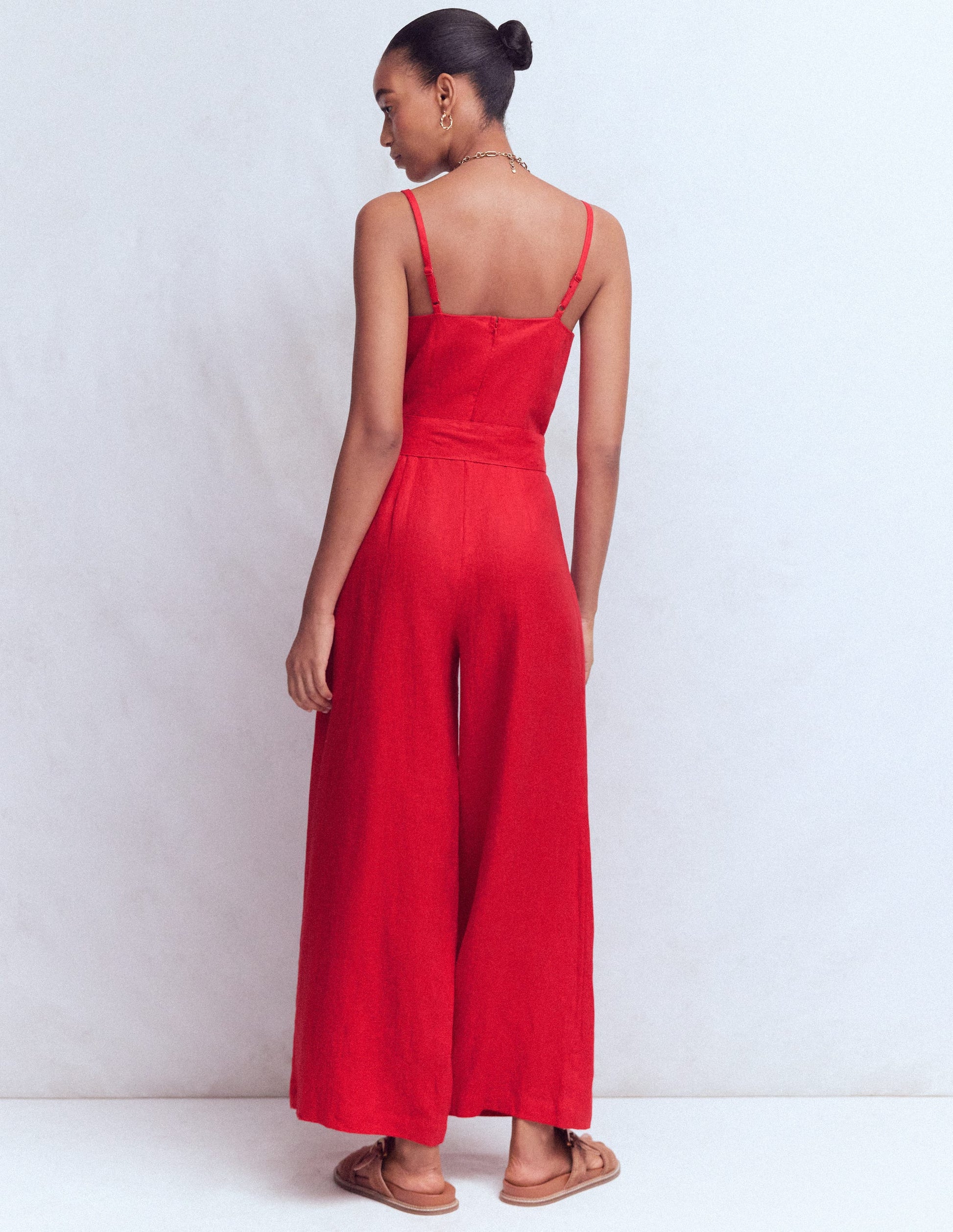 Leinen-Jumpsuit mit schmalen Trägern-Salsa-3