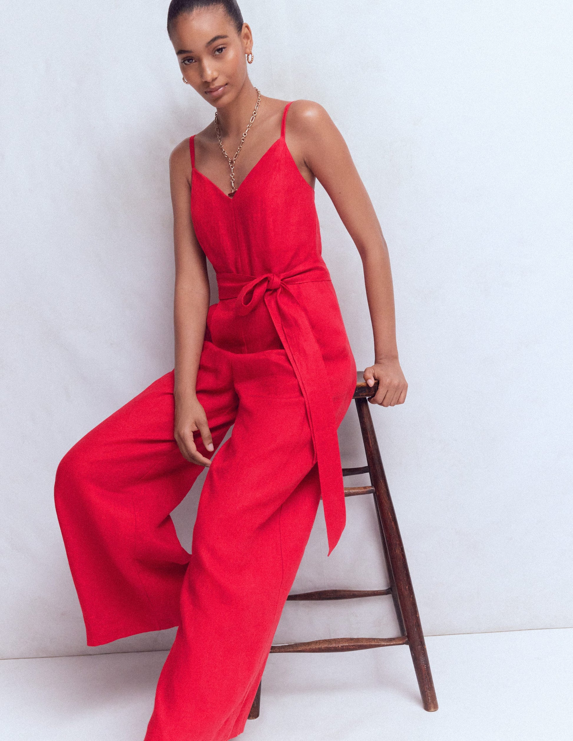 Leinen-Jumpsuit mit schmalen Trägern-Salsa-4