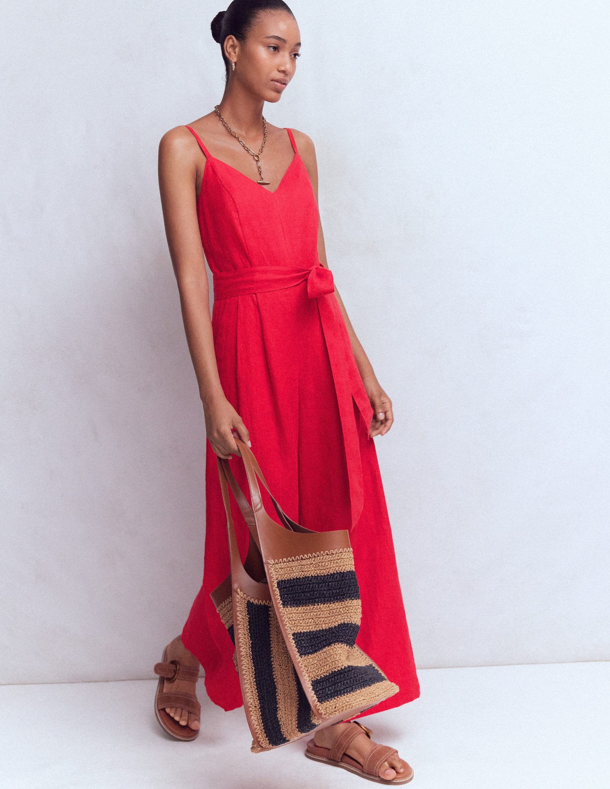 Leinen-Jumpsuit mit schmalen Trägern-Salsa-5