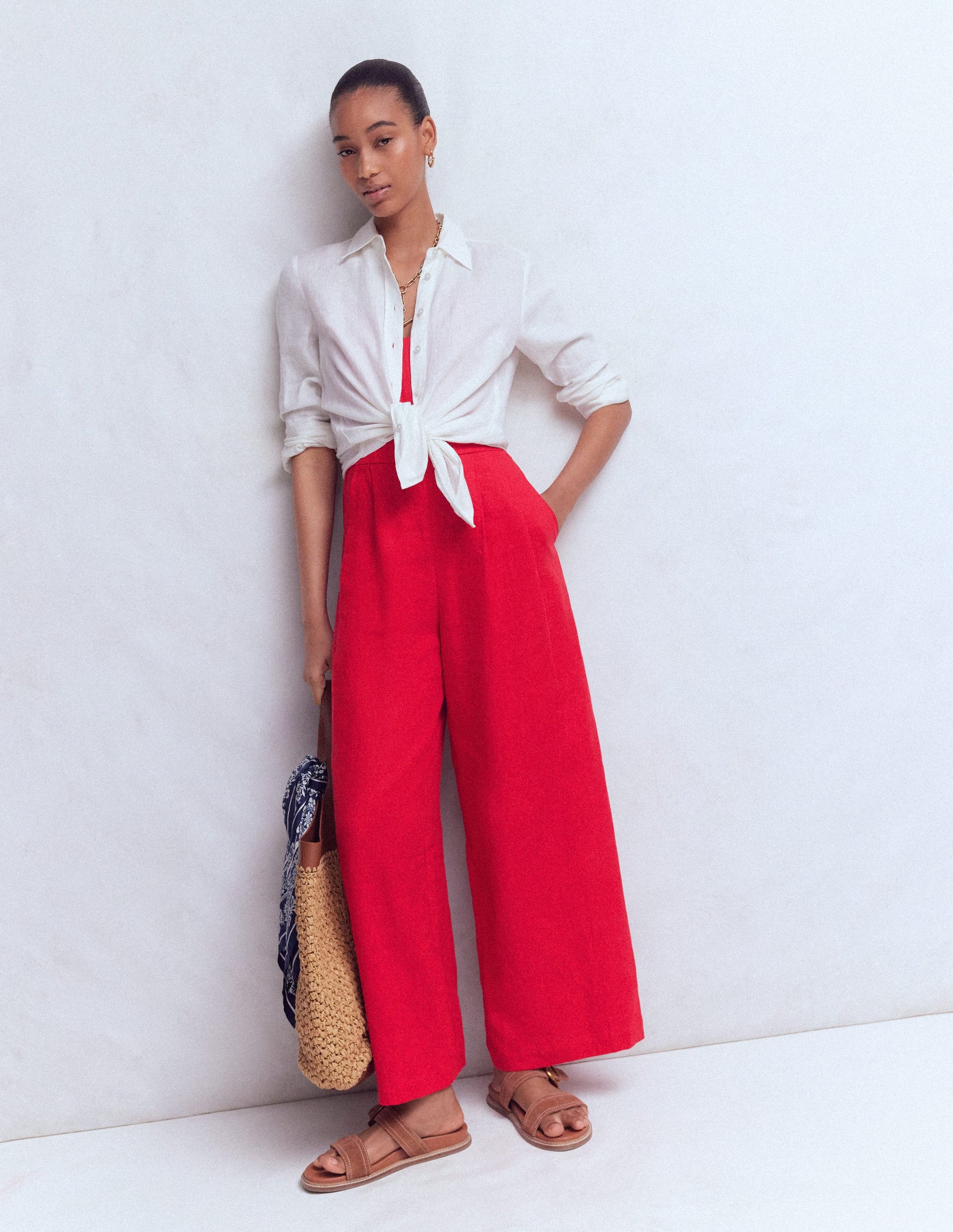 Leinen-Jumpsuit mit schmalen Trägern-Salsa-6