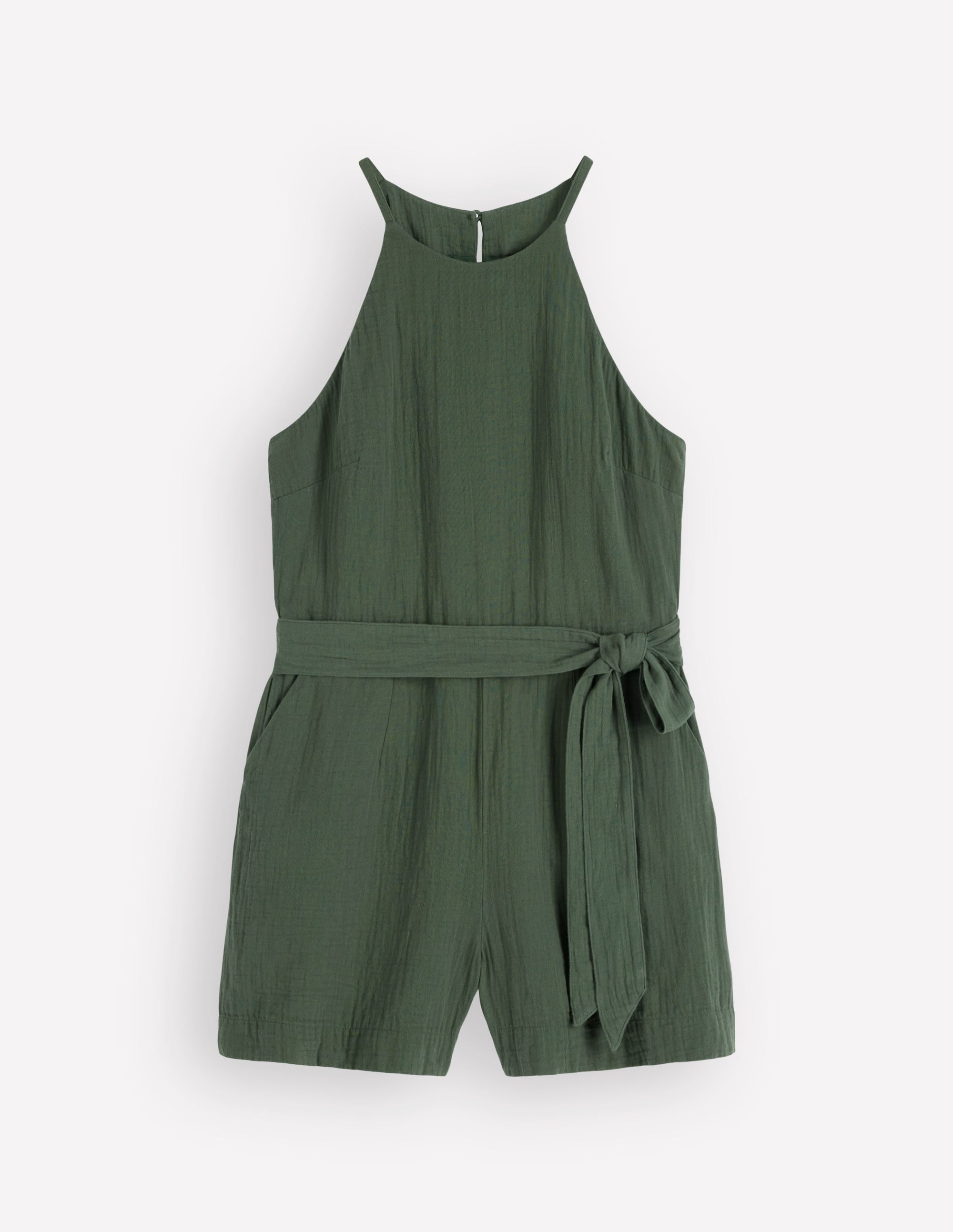 Rosa Doppeltuch-Jumpsuit-Jagdgrün - Image 5