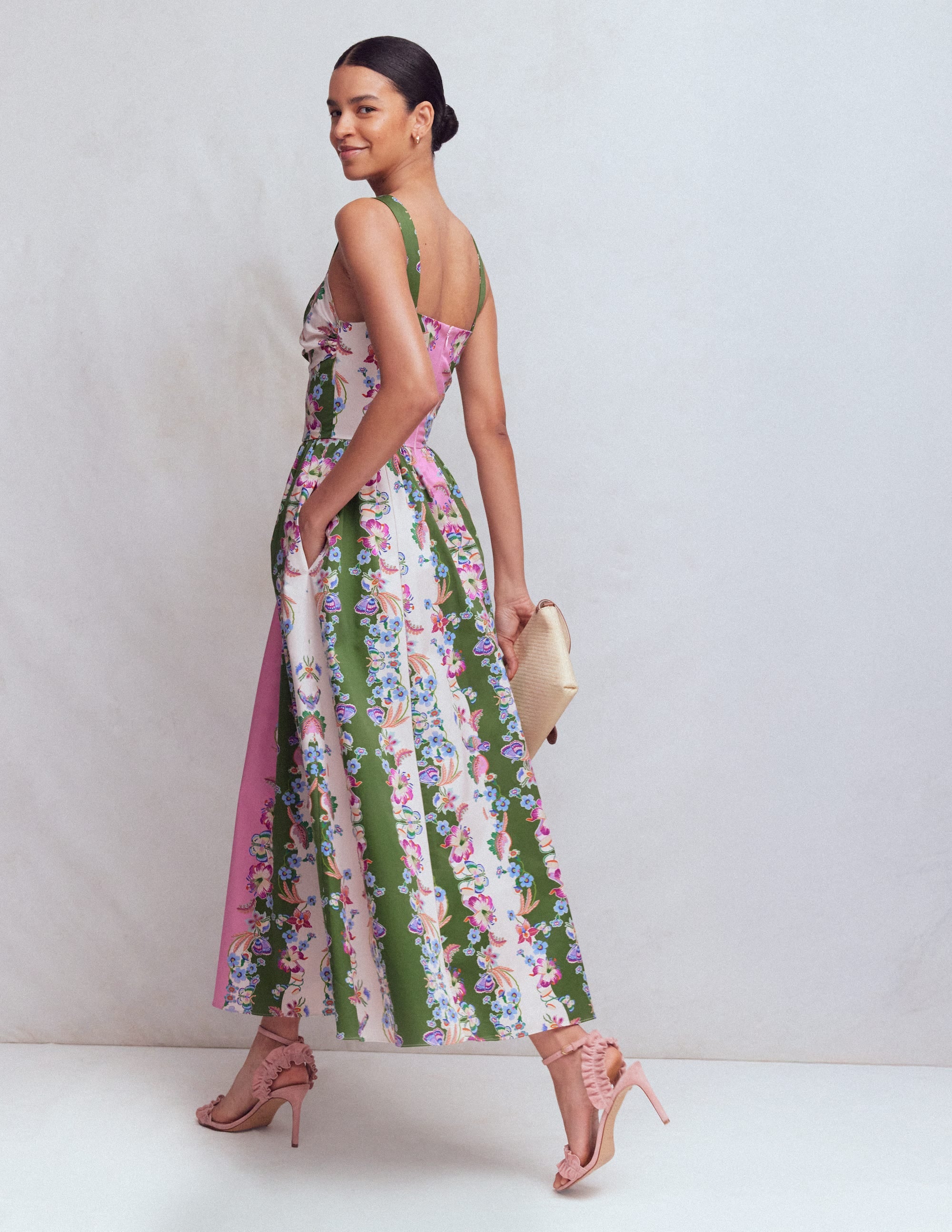 Ausgestelltes Midikleid-Orchideenhimmel Streifen - Image 3