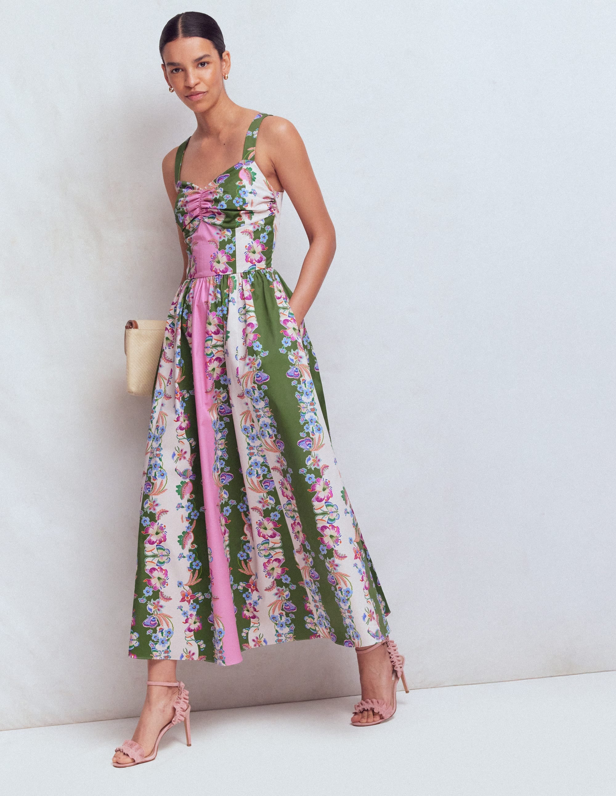 Ausgestelltes Midikleid-Orchideenhimmel Streifen - Image 4