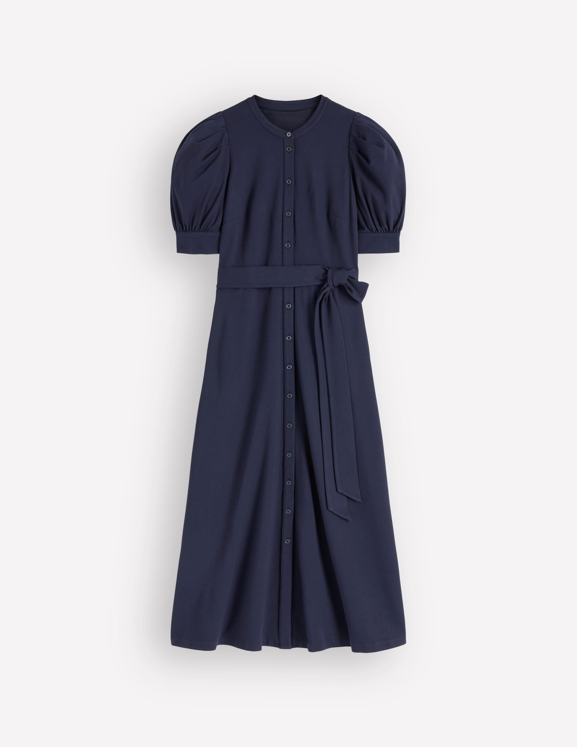 Ponte-Hemdblusenkleid mit Puffärmeln-Marineblau - Image 5