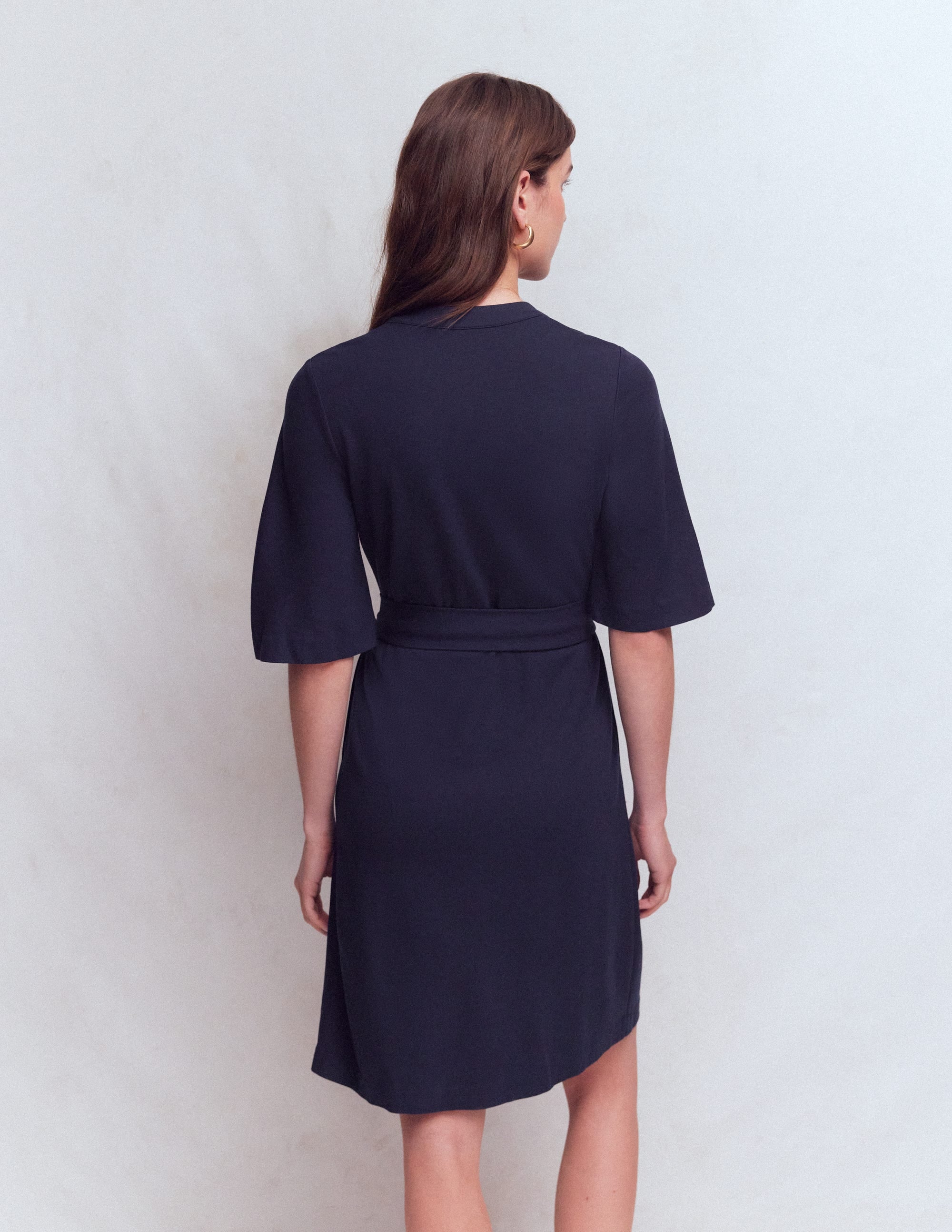 Ponte-Kleid mit Taschen vorn-Marineblau - Image 3