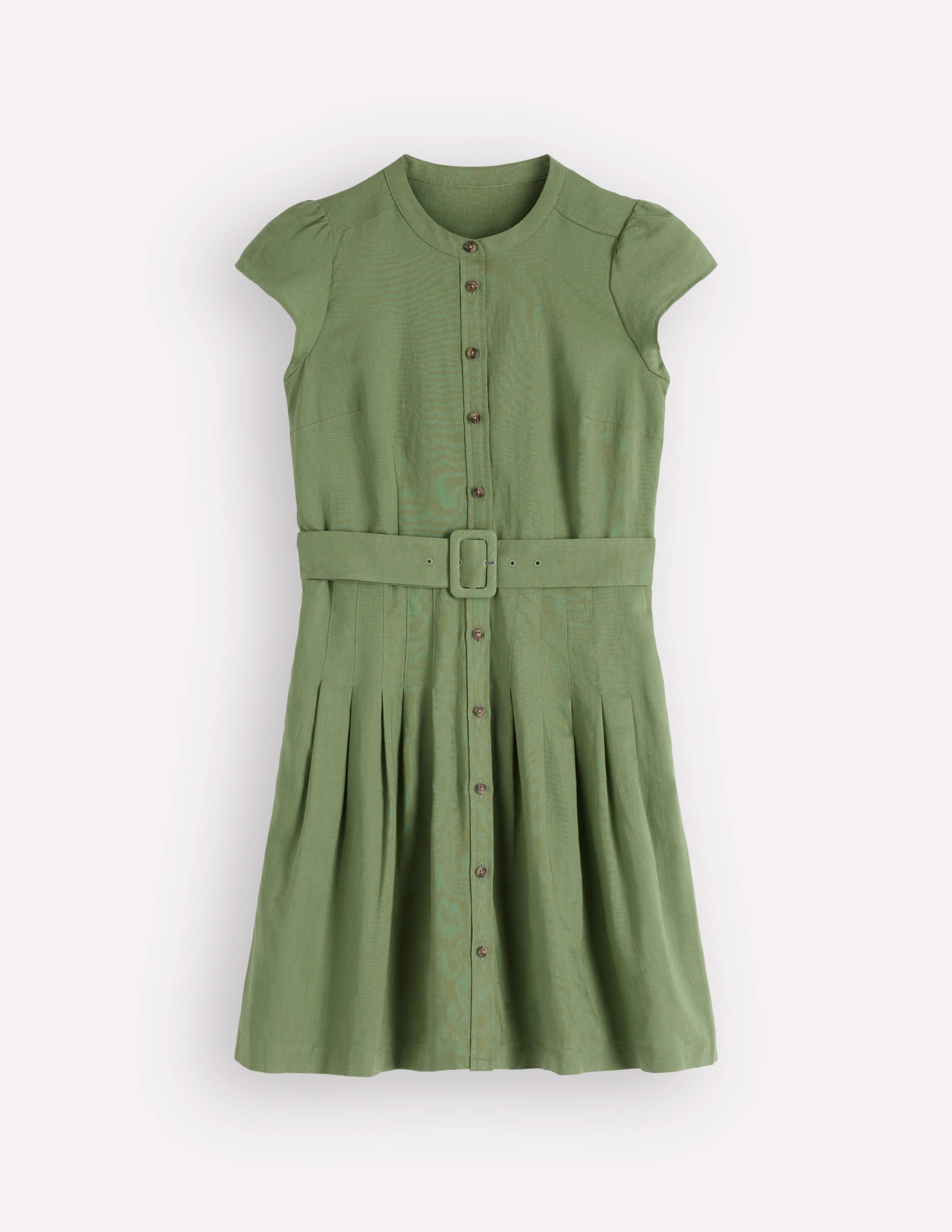 Robe courte Arabella en lin-Vert étang profond - Image 7