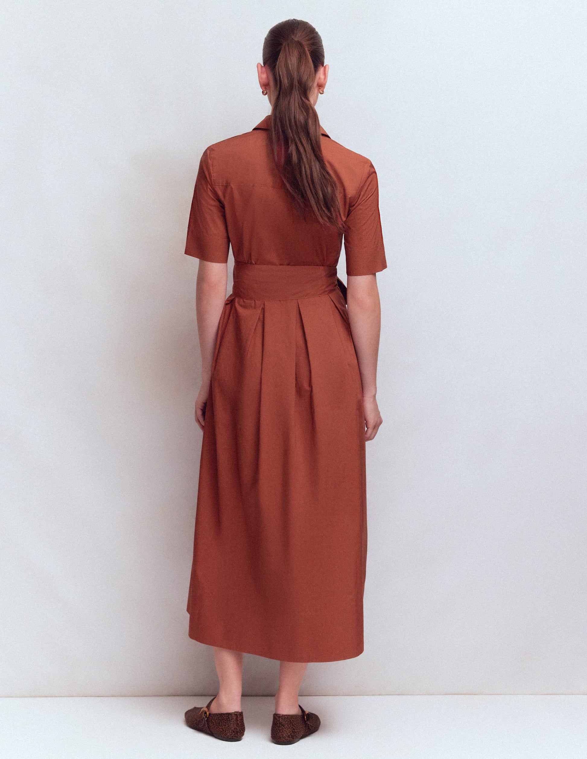 Zoe Short Sleeve Shirt Dress-Burnt Orange | Boden EU