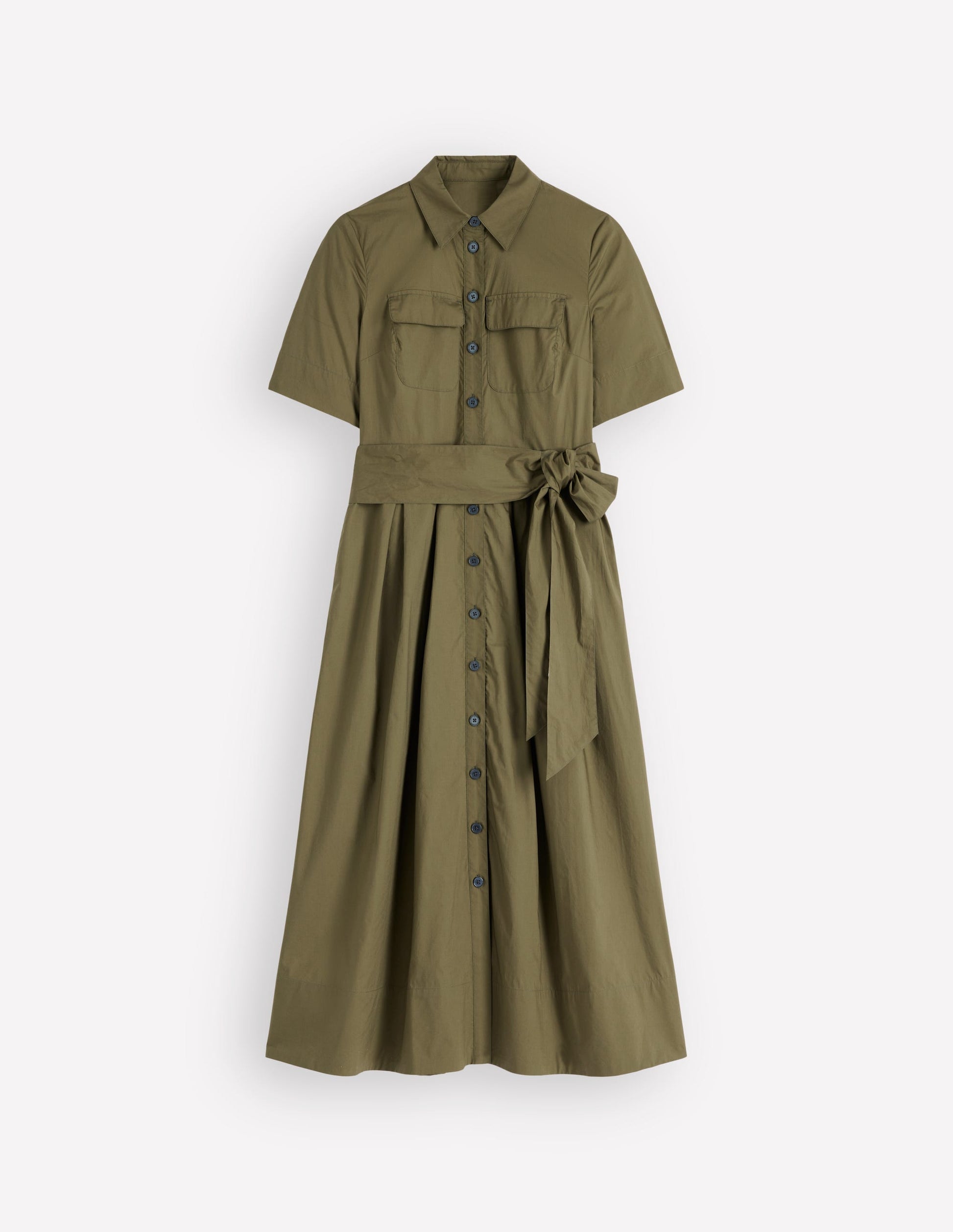 Zoe Short Sleeve Shirt Dress-Woodland Green-5