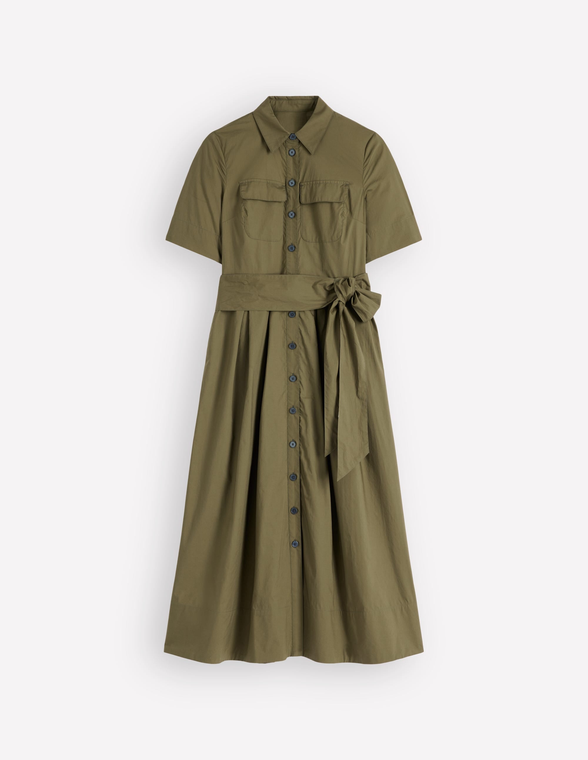 Zoe Kurzärmliges Hemdblusenkleid-Waldgrün - Image 5